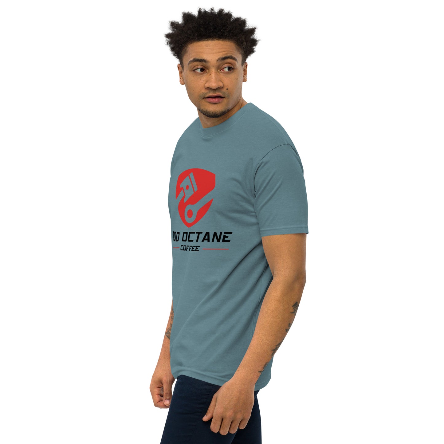 100 Octane Coffee Red & Black Logo Men Tee