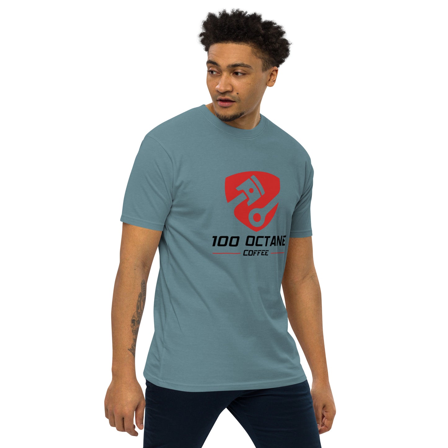 100 Octane Coffee Red & Black Logo Men Tee