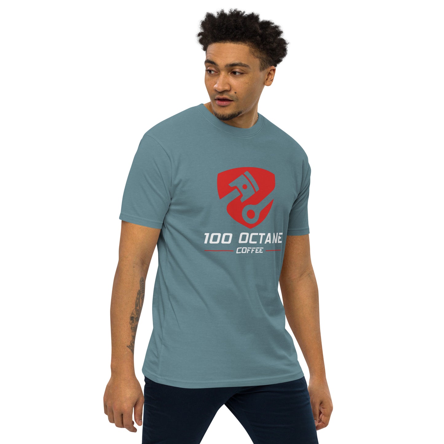 100 Octane Coffee Red & White Logo Tee