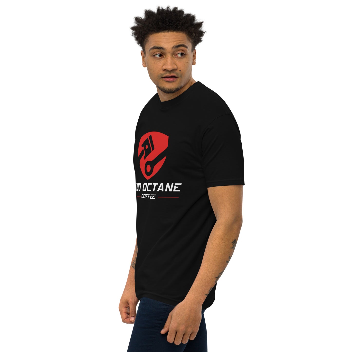 100 Octane Coffee Red & White Logo Tee