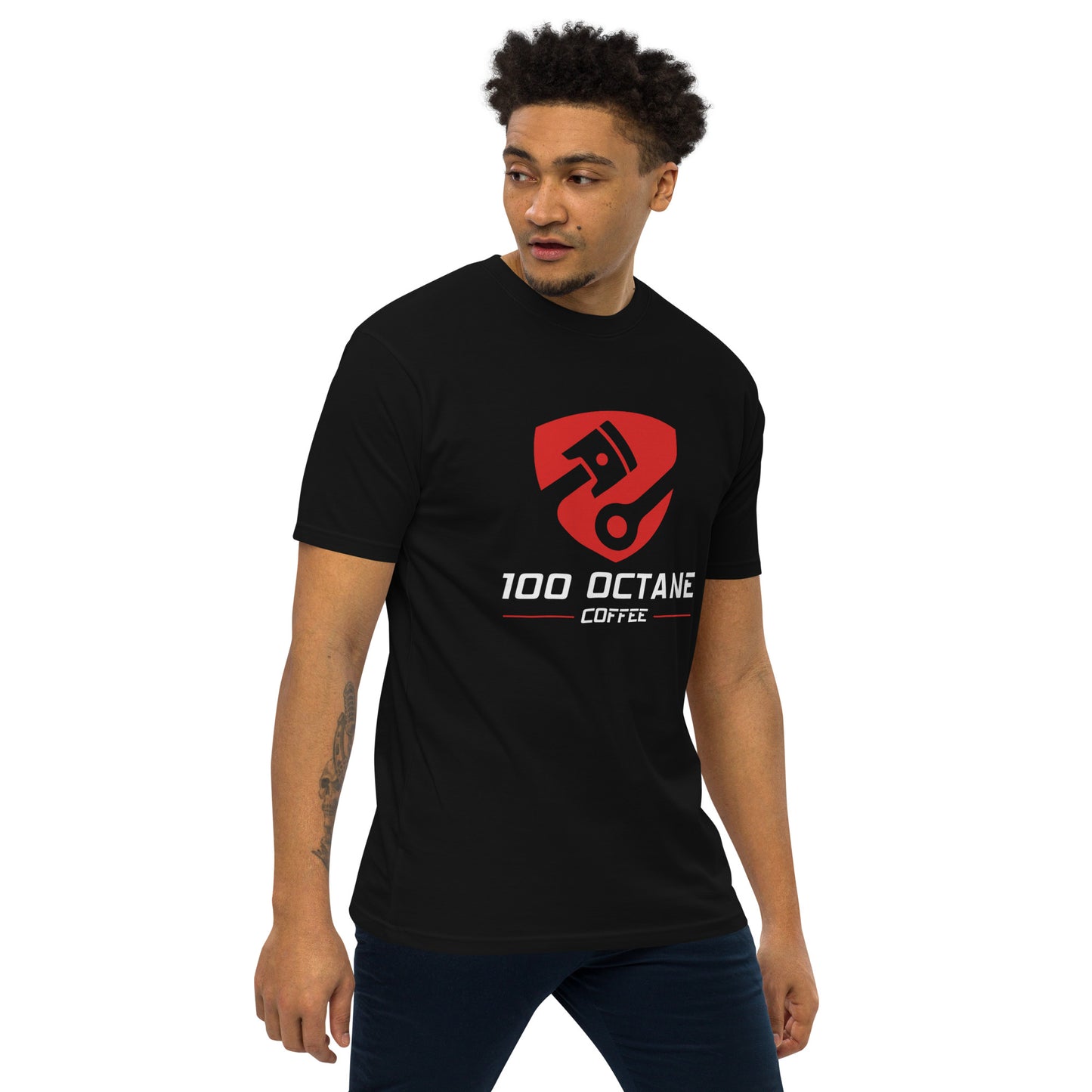 100 Octane Coffee Red & White Logo Tee