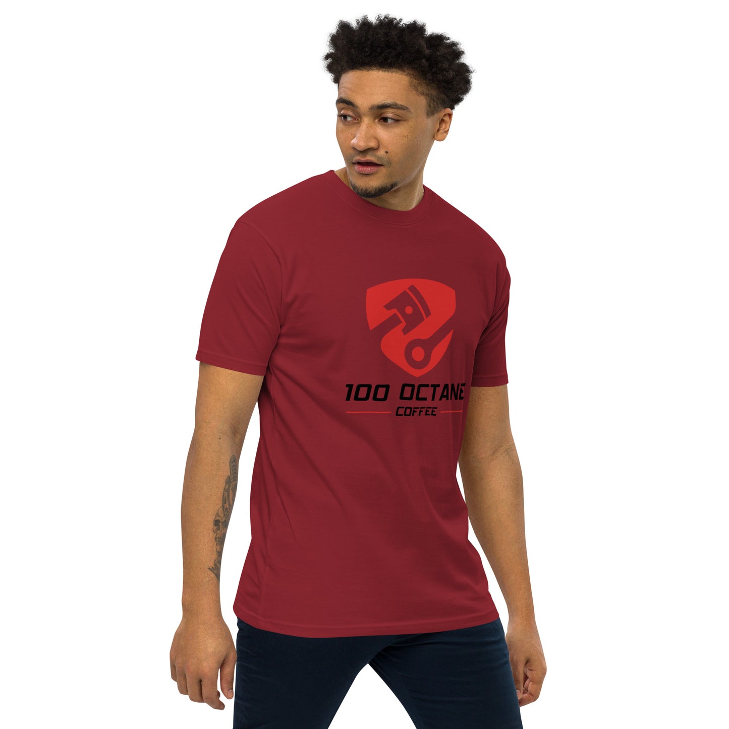 100 Octane Coffee Red & Black Logo Men Tee