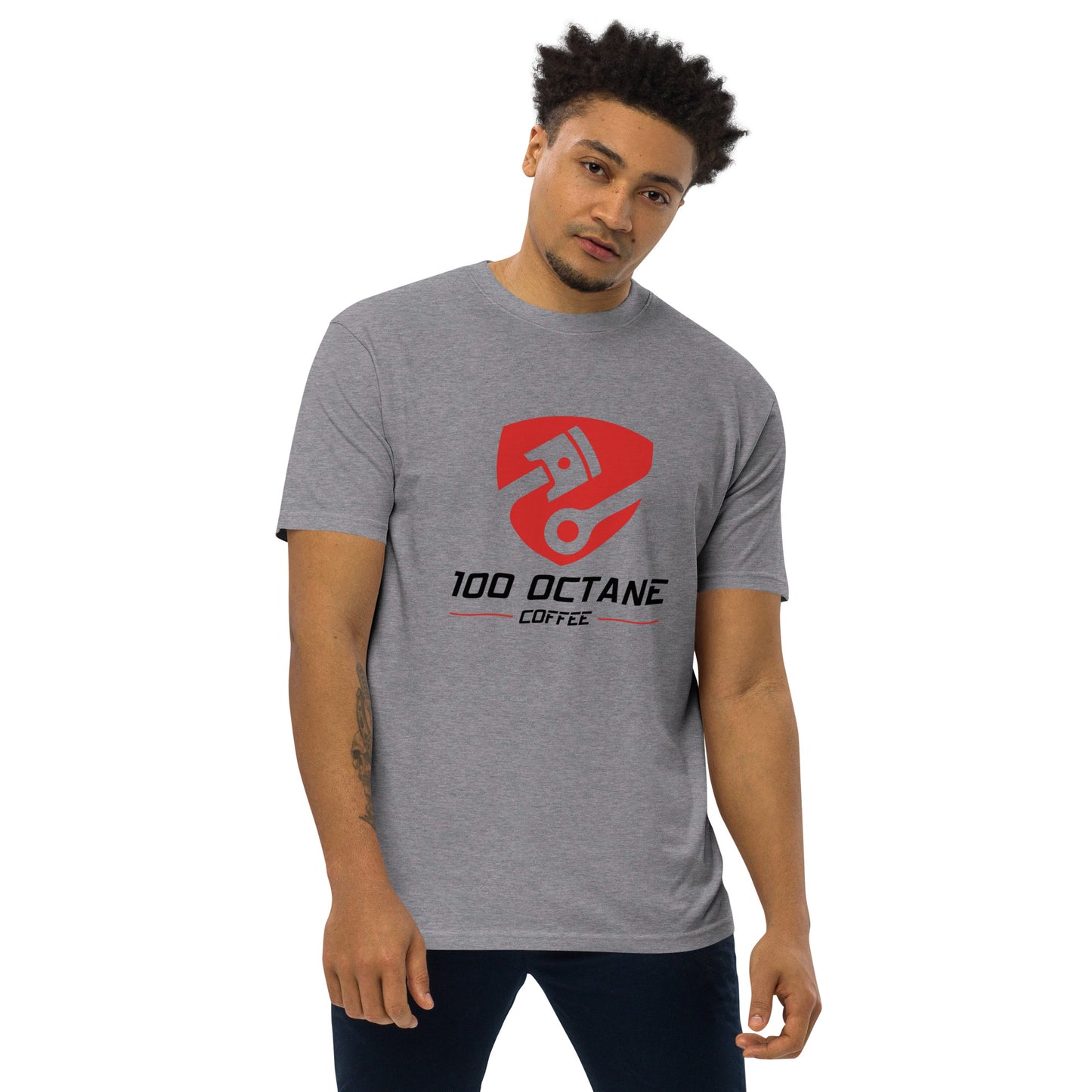 100 Octane Coffee Red & Black Logo Men Tee