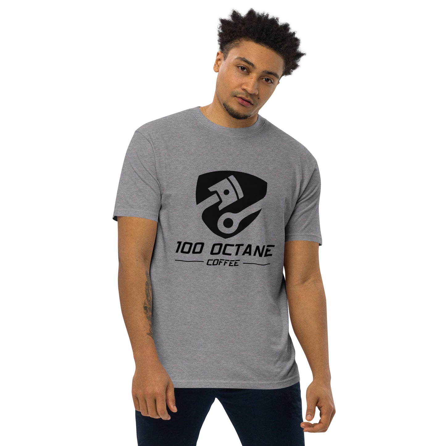 100 Octane Coffee Black Logo Men Tee
