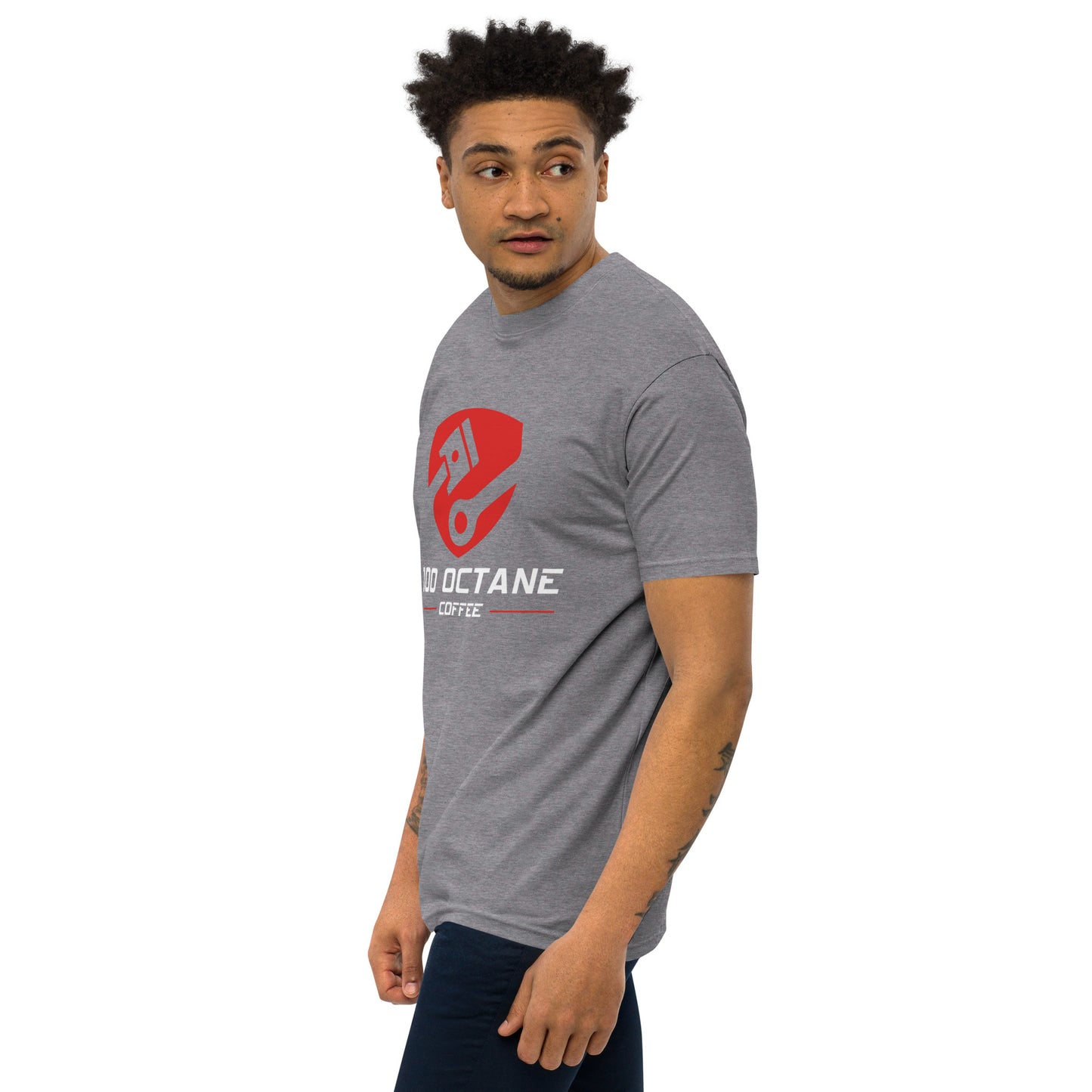 100 Octane Coffee Red & White Logo Tee