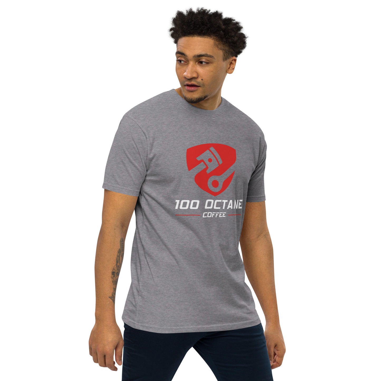 100 Octane Coffee Red & White Logo Tee