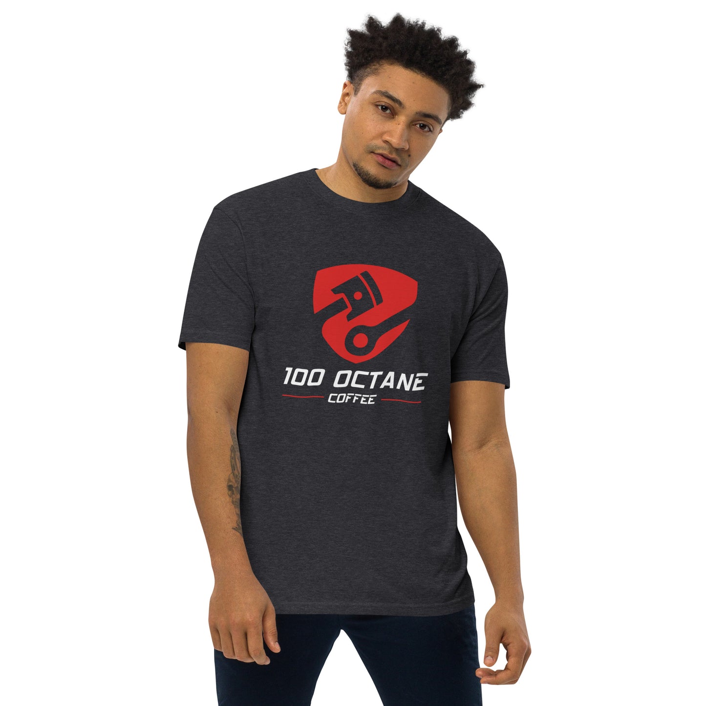 100 Octane Coffee Red & White Logo Tee
