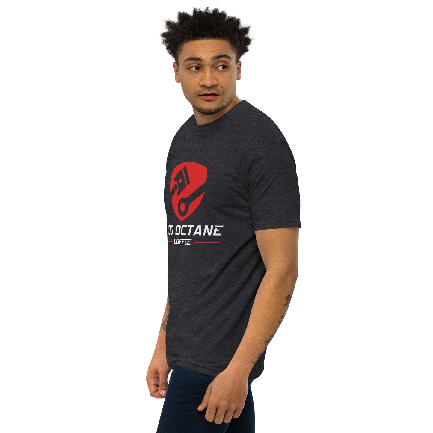 100 Octane Coffee Red & White Logo Tee