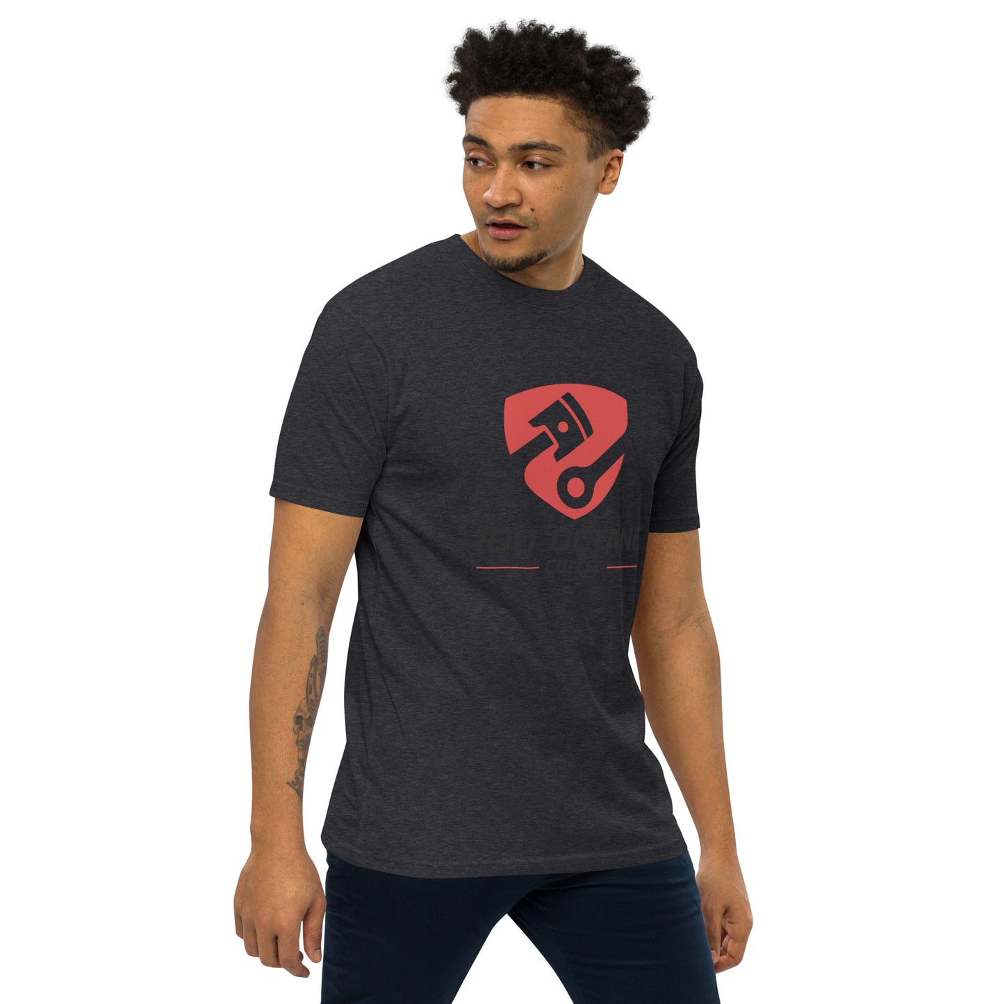 100 Octane Coffee Red & Black Logo Men Tee