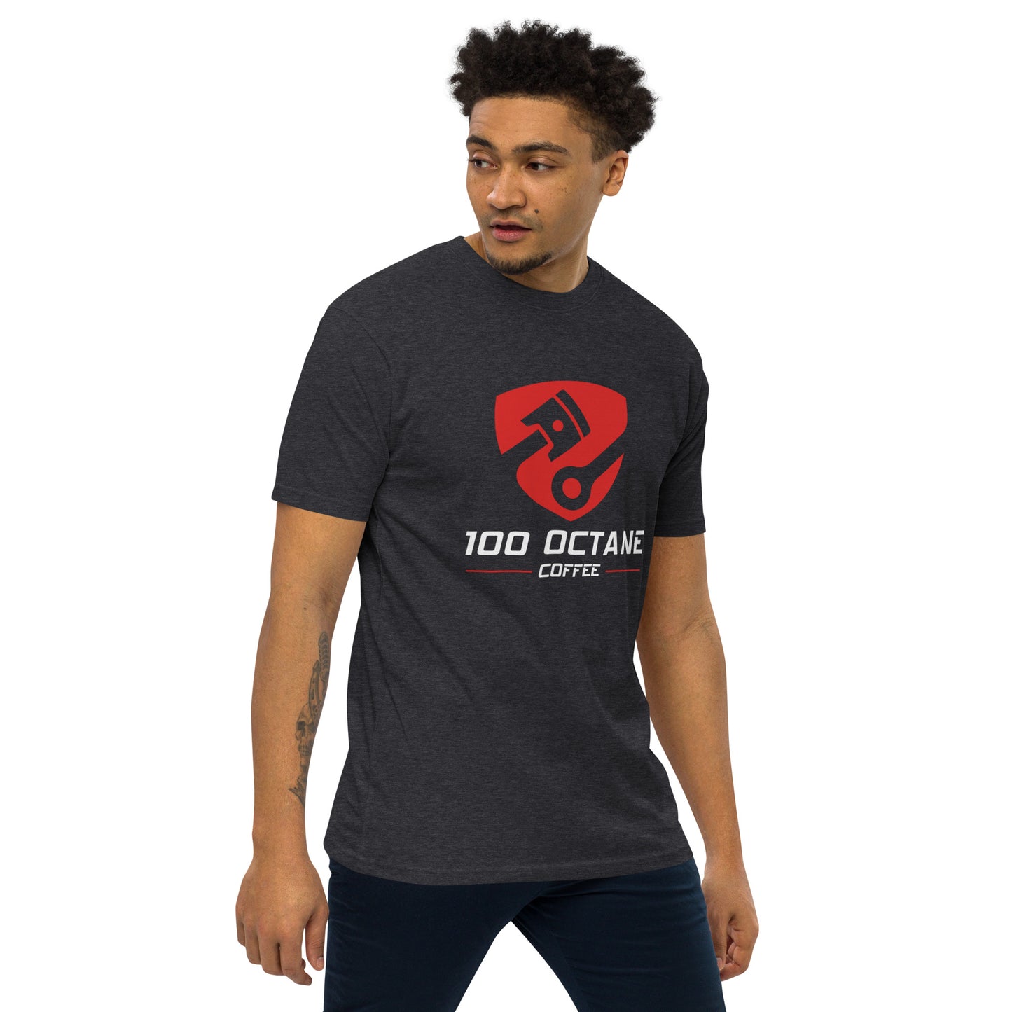 100 Octane Coffee Red & White Logo Tee
