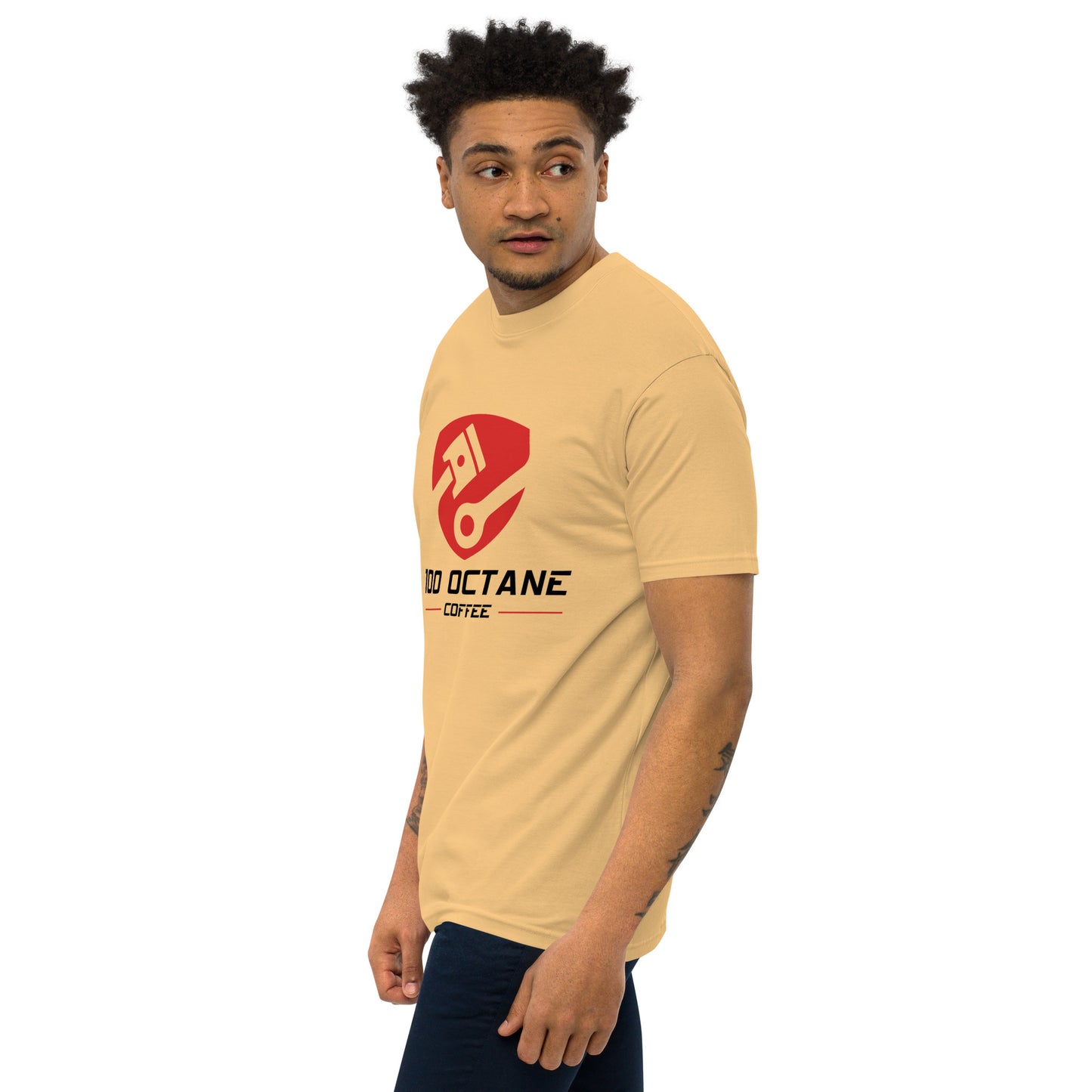 100 Octane Coffee Red & Black Logo Men Tee