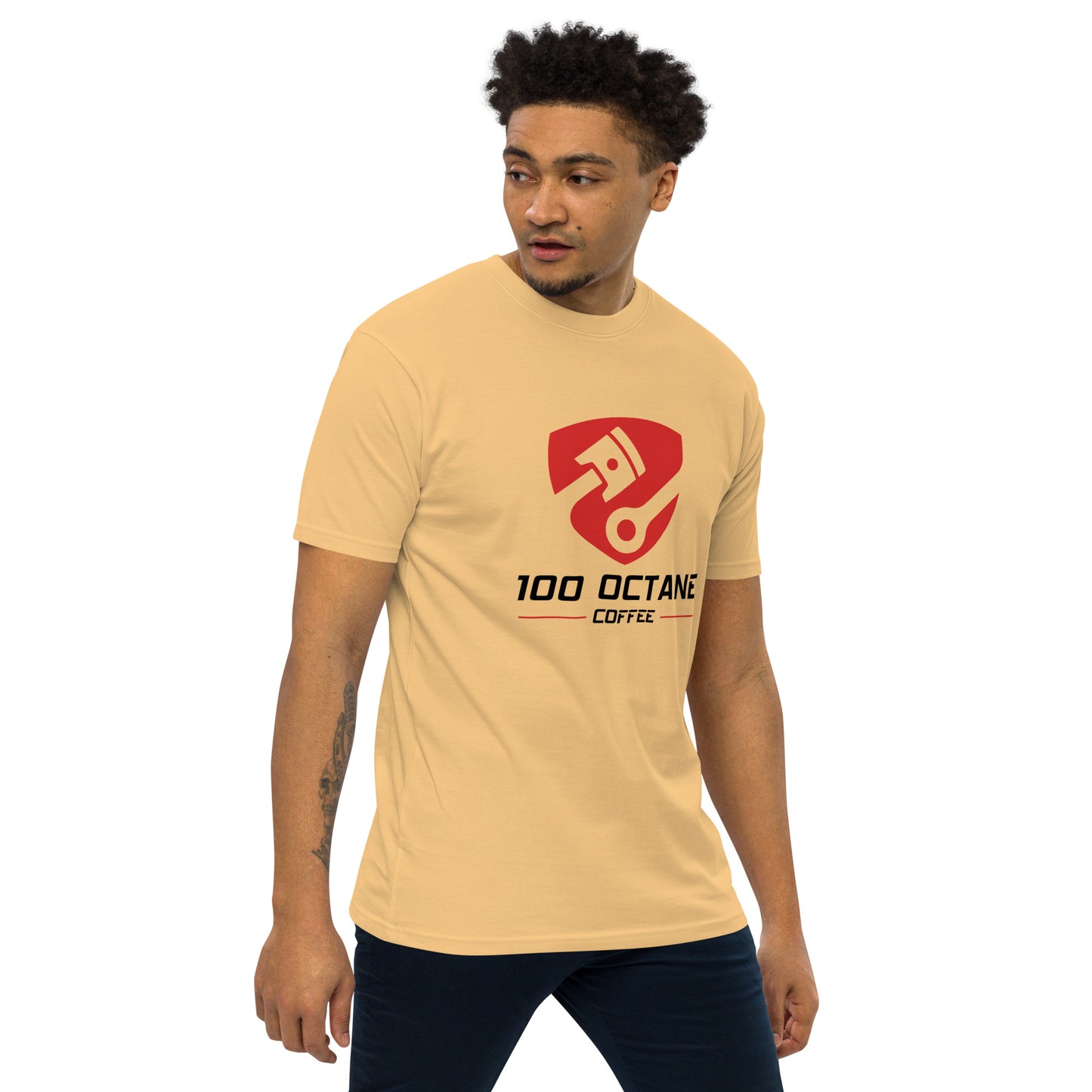 100 Octane Coffee Red & Black Logo Men Tee