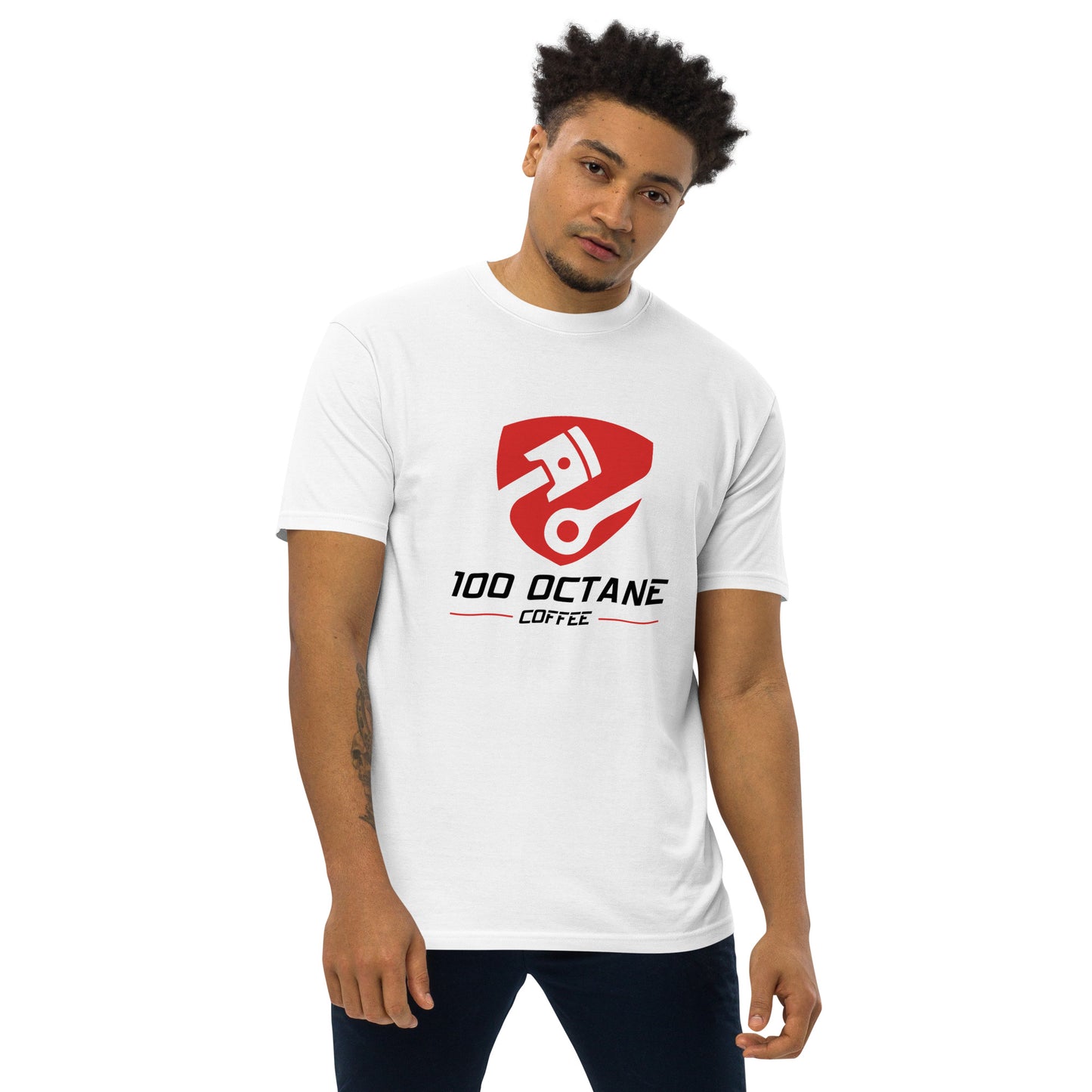 100 Octane Coffee Red & Black Logo Men Tee