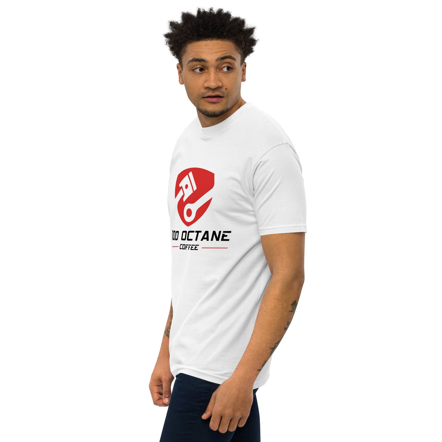 100 Octane Coffee Red & Black Logo Men Tee
