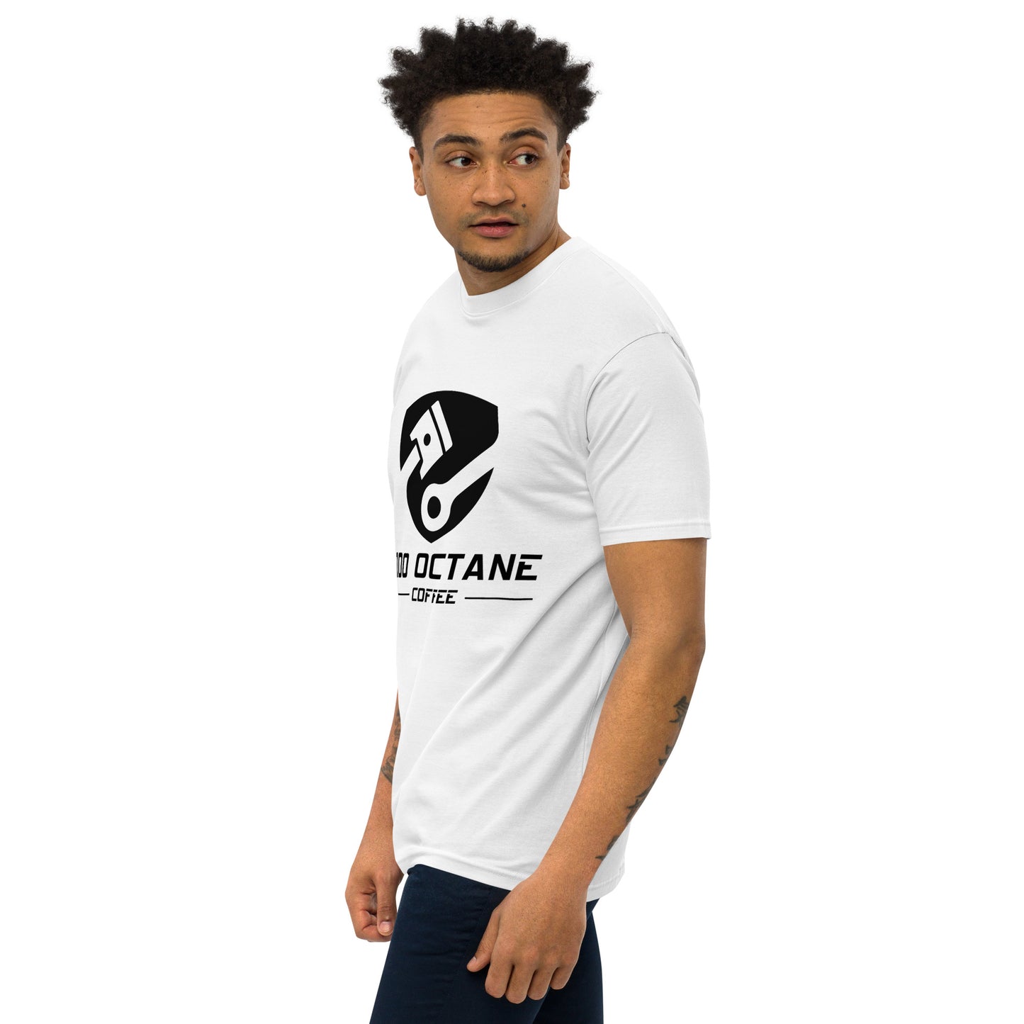 100 Octane Coffee Black Logo Men Tee