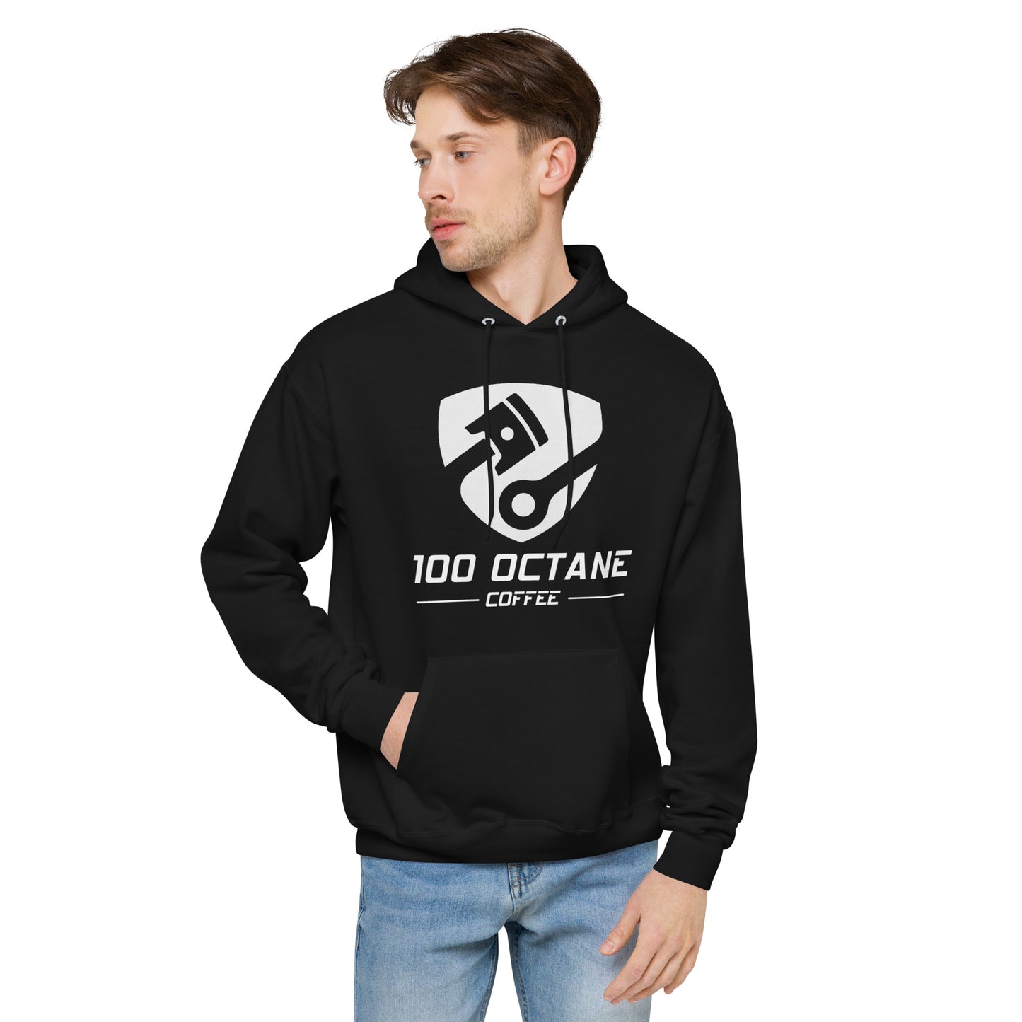 White Logo Men Hoodie