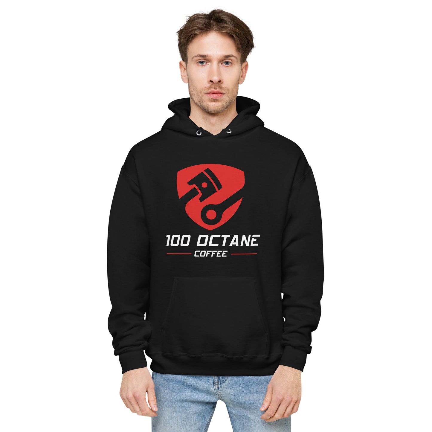 Red & White Logo Men Hoodie