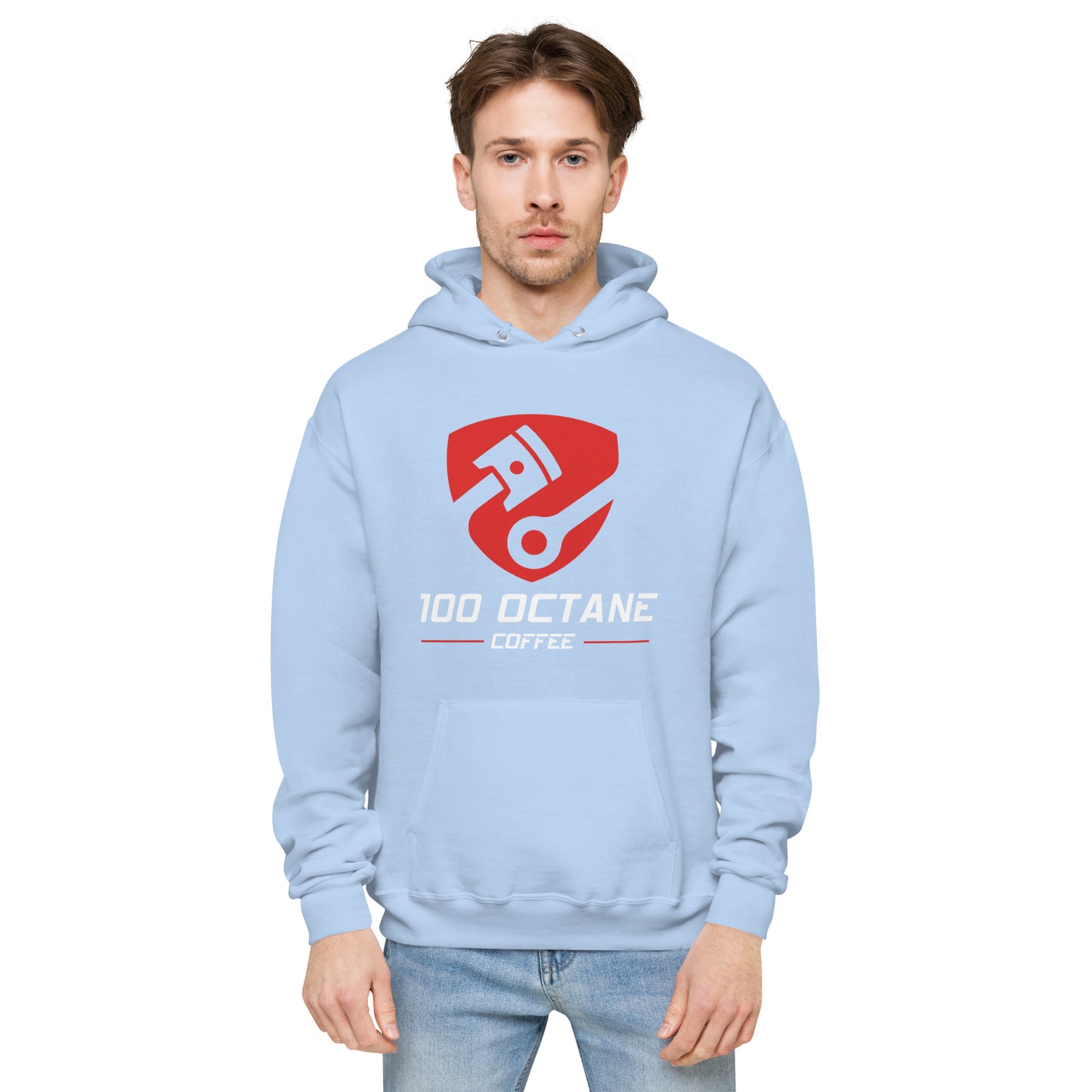 Red & White Logo Men Hoodie