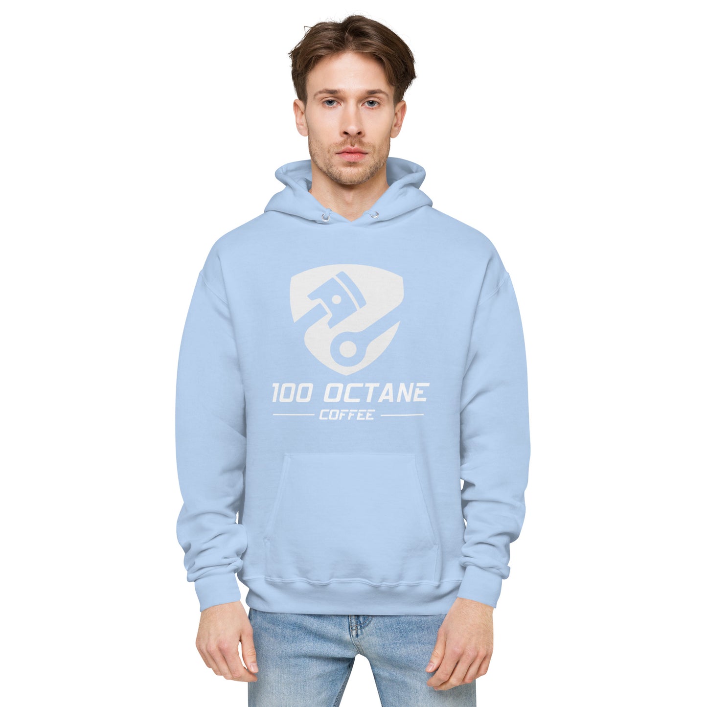 White Logo Men Hoodie