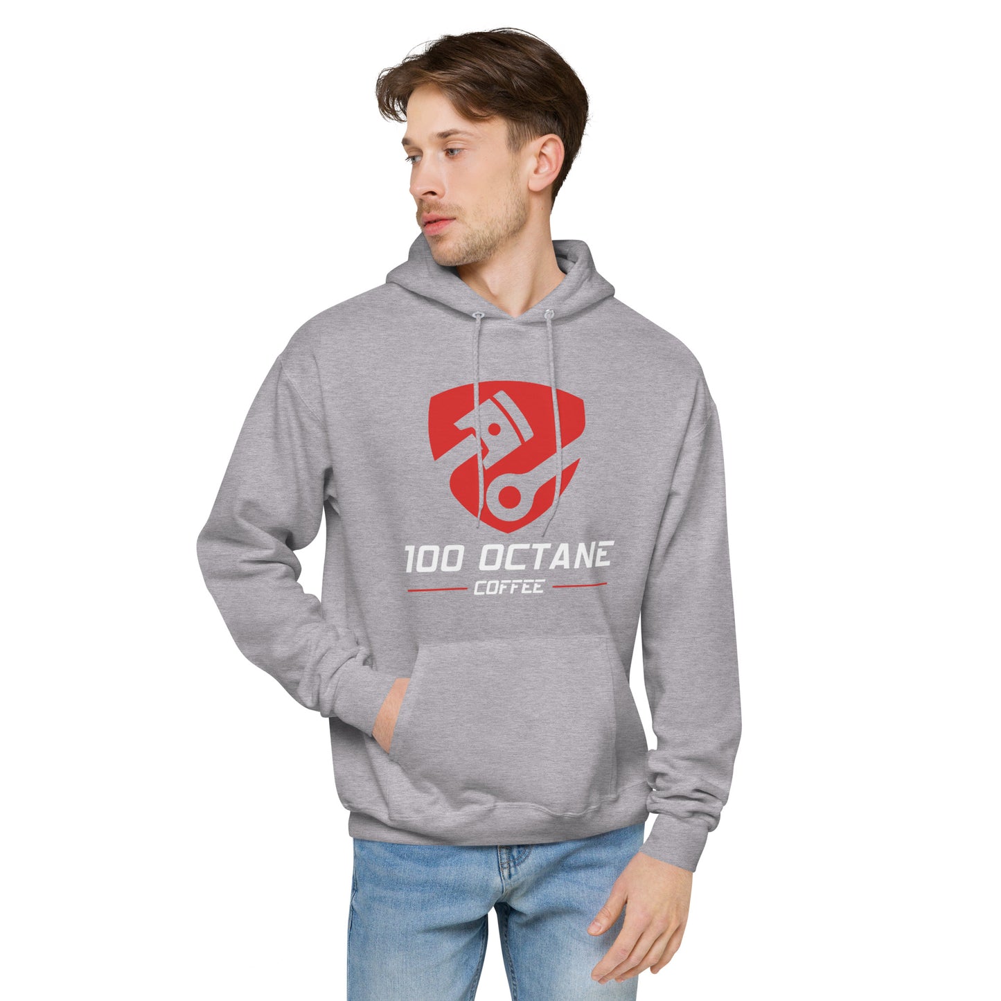 Red & White Logo Men Hoodie