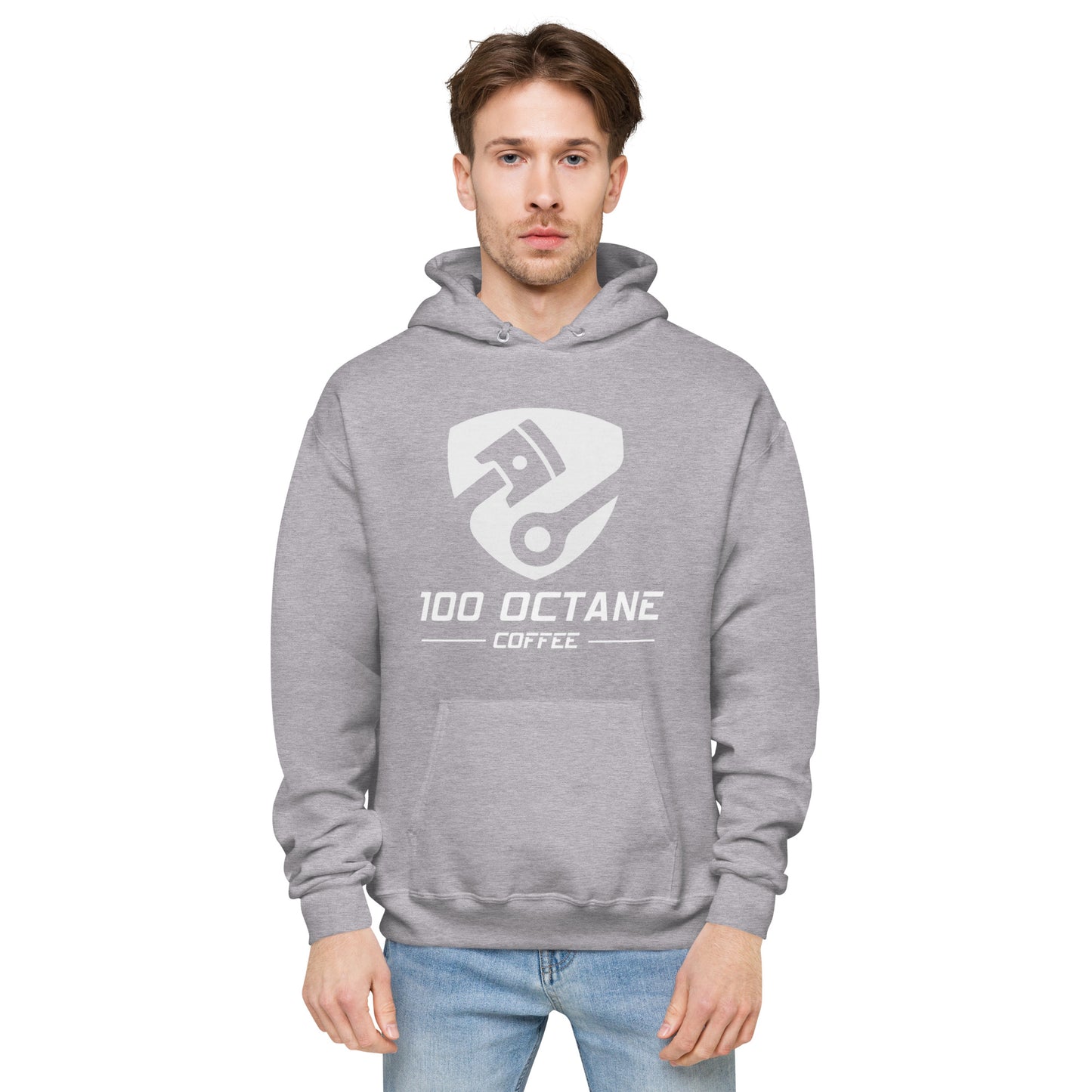 White Logo Men Hoodie