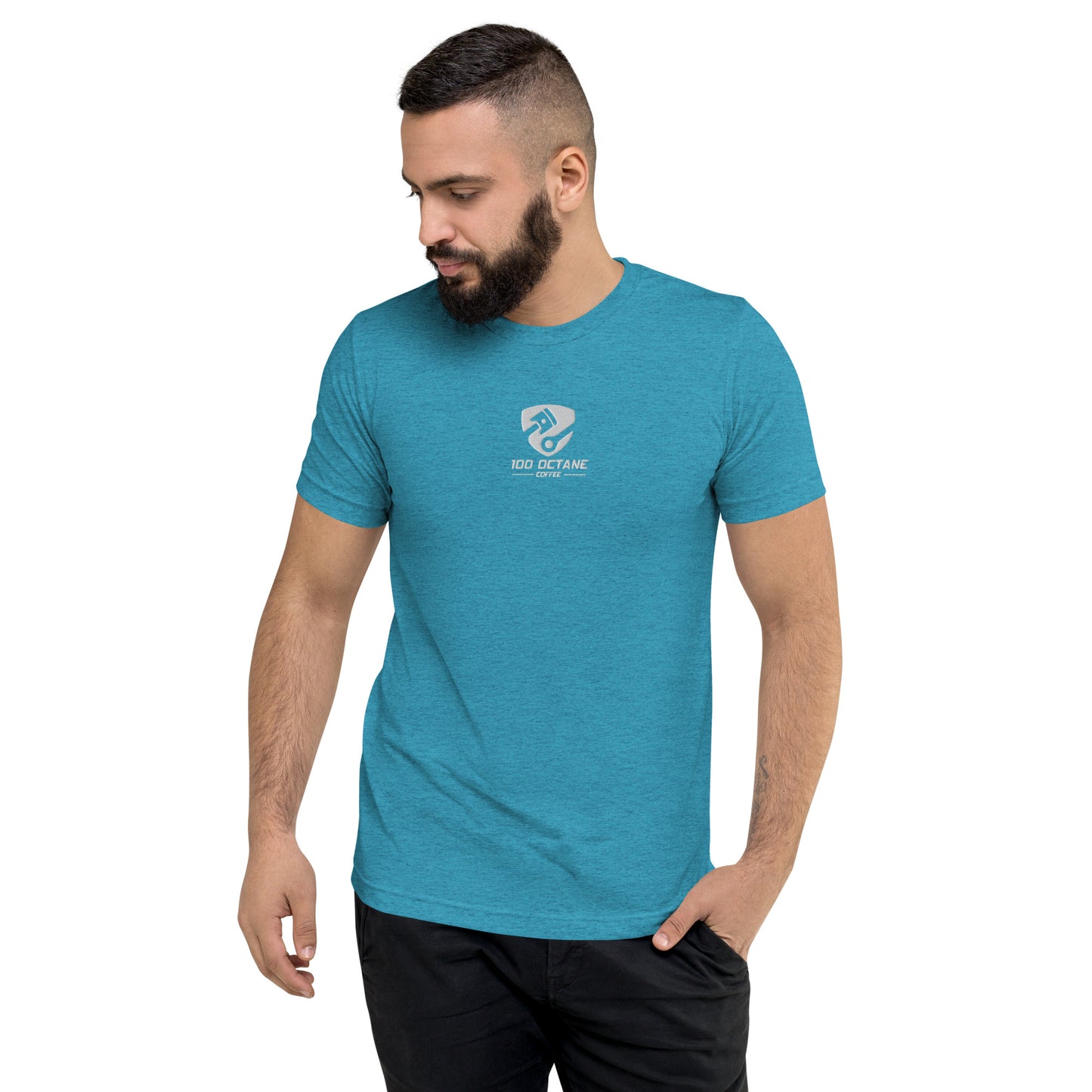 White Embroidery Logo Men Tee