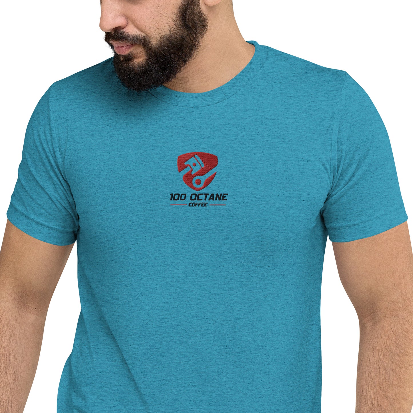 Red &Black Embroidery Logo Men Tee