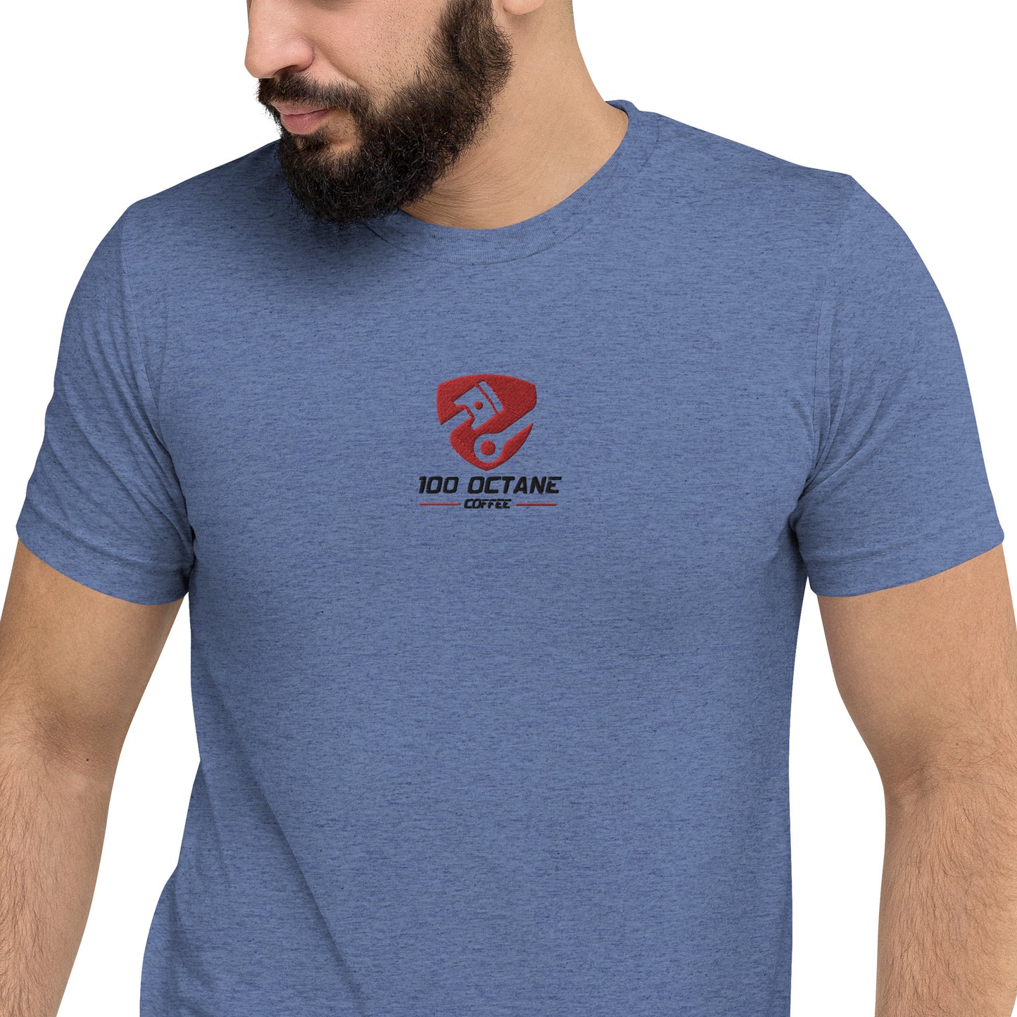 Red &Black Embroidery Logo Men Tee