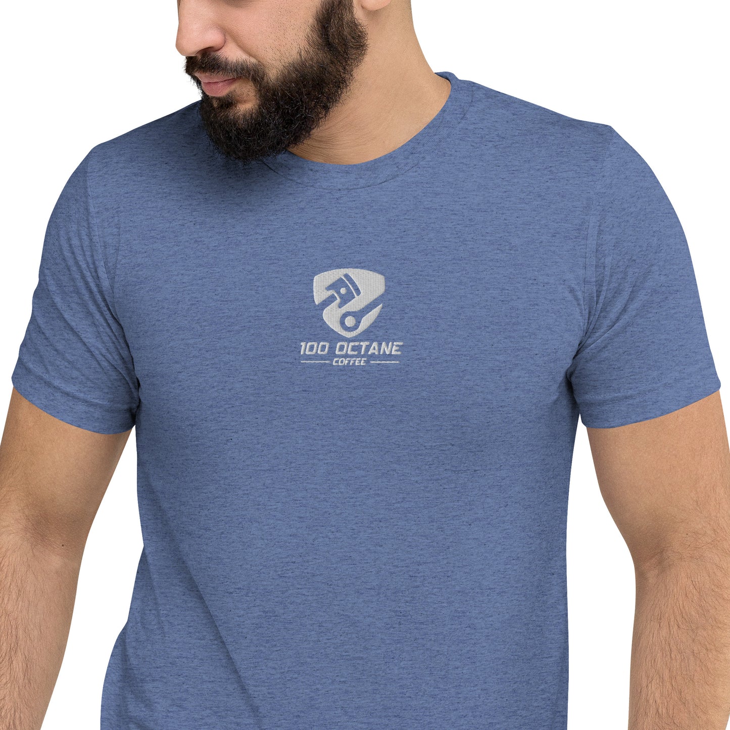 White Embroidery Logo Men Tee