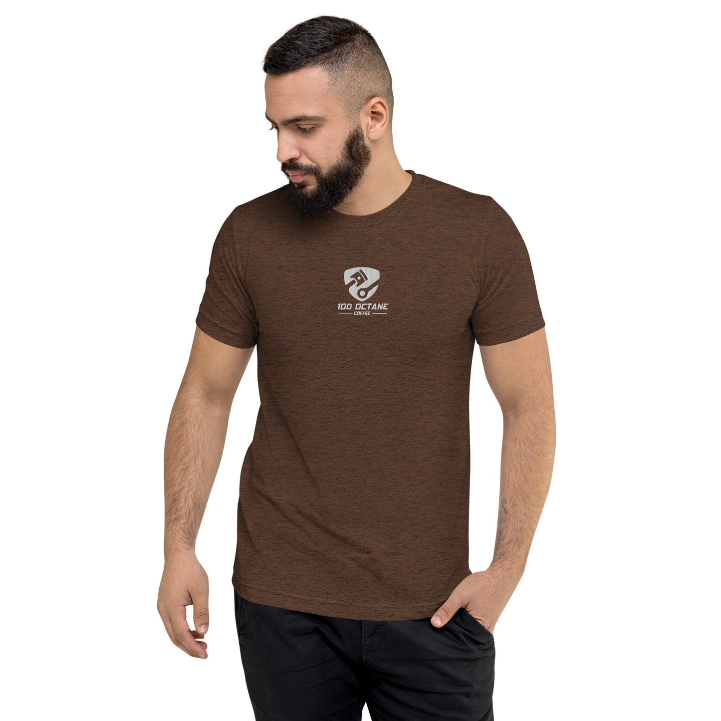 White Embroidery Logo Men Tee