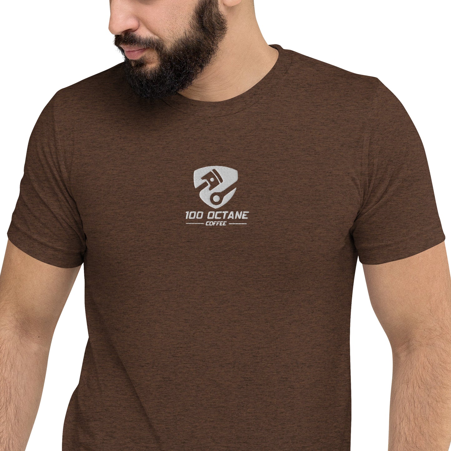 White Embroidery Logo Men Tee