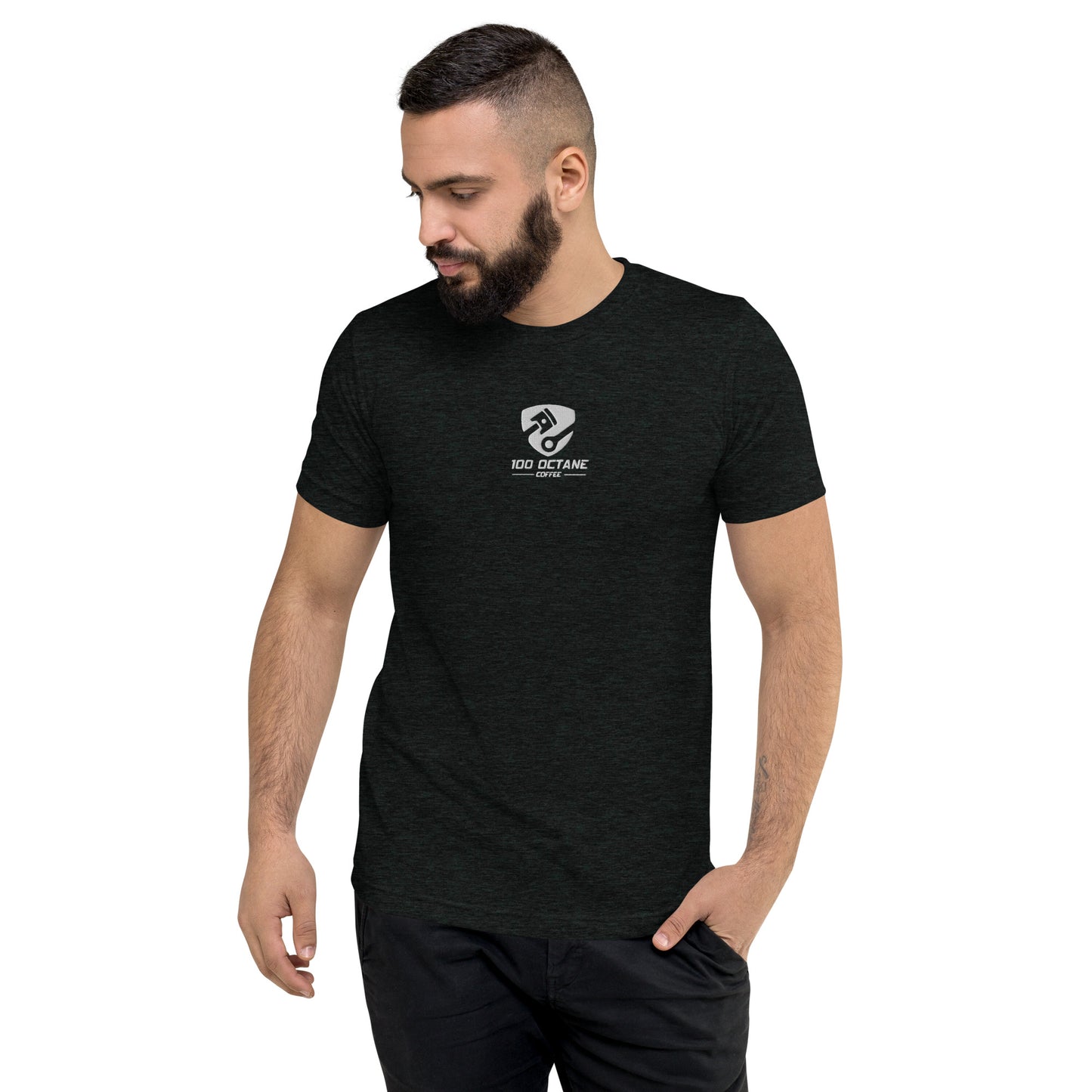 White Embroidery Logo Men Tee