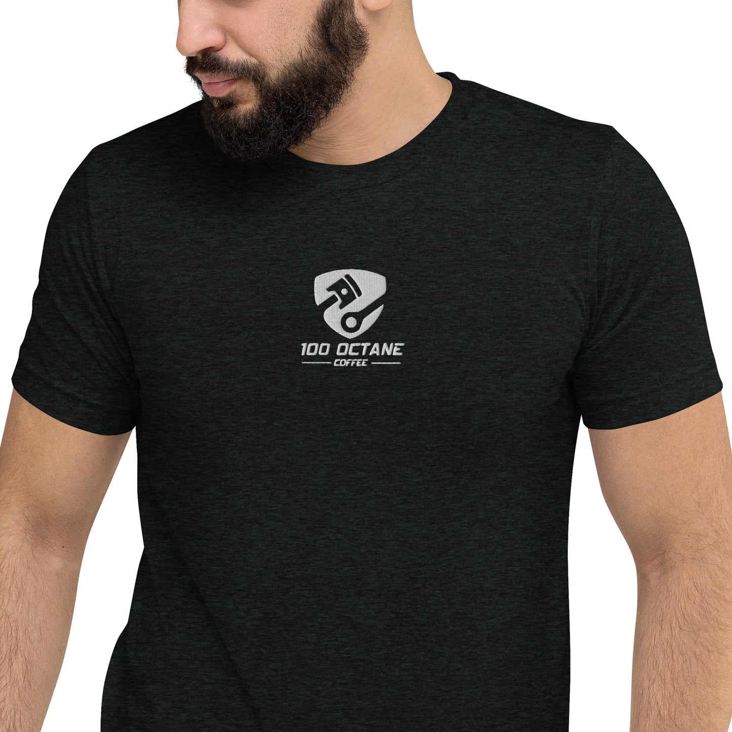 White Embroidery Logo Men Tee