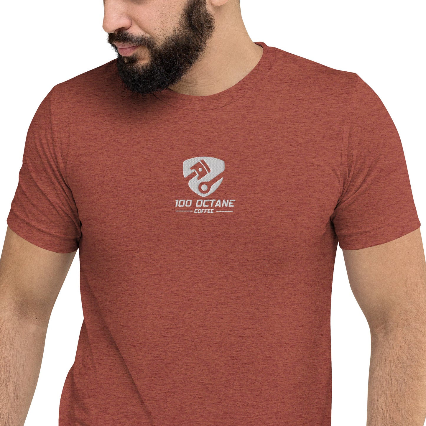 White Embroidery Logo Men Tee