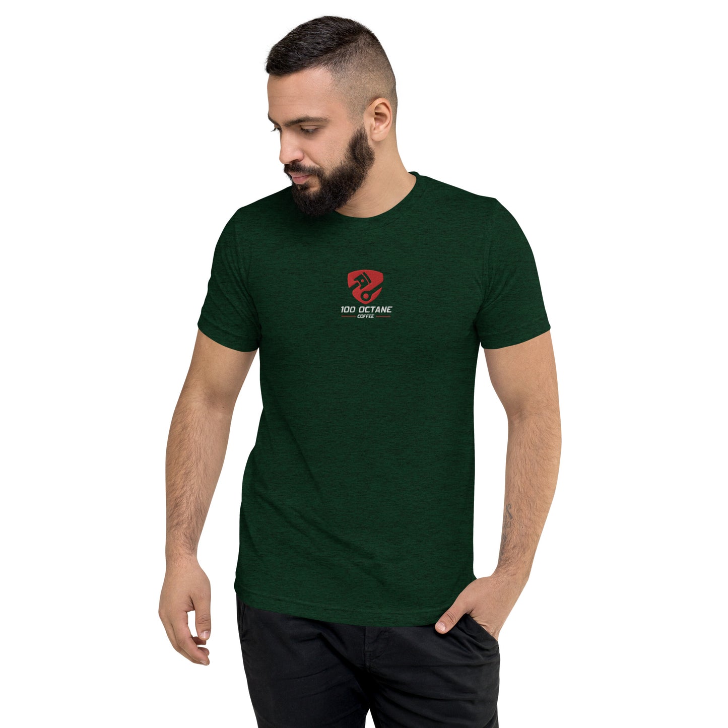 Red & White Embroidery Logo Men Tee