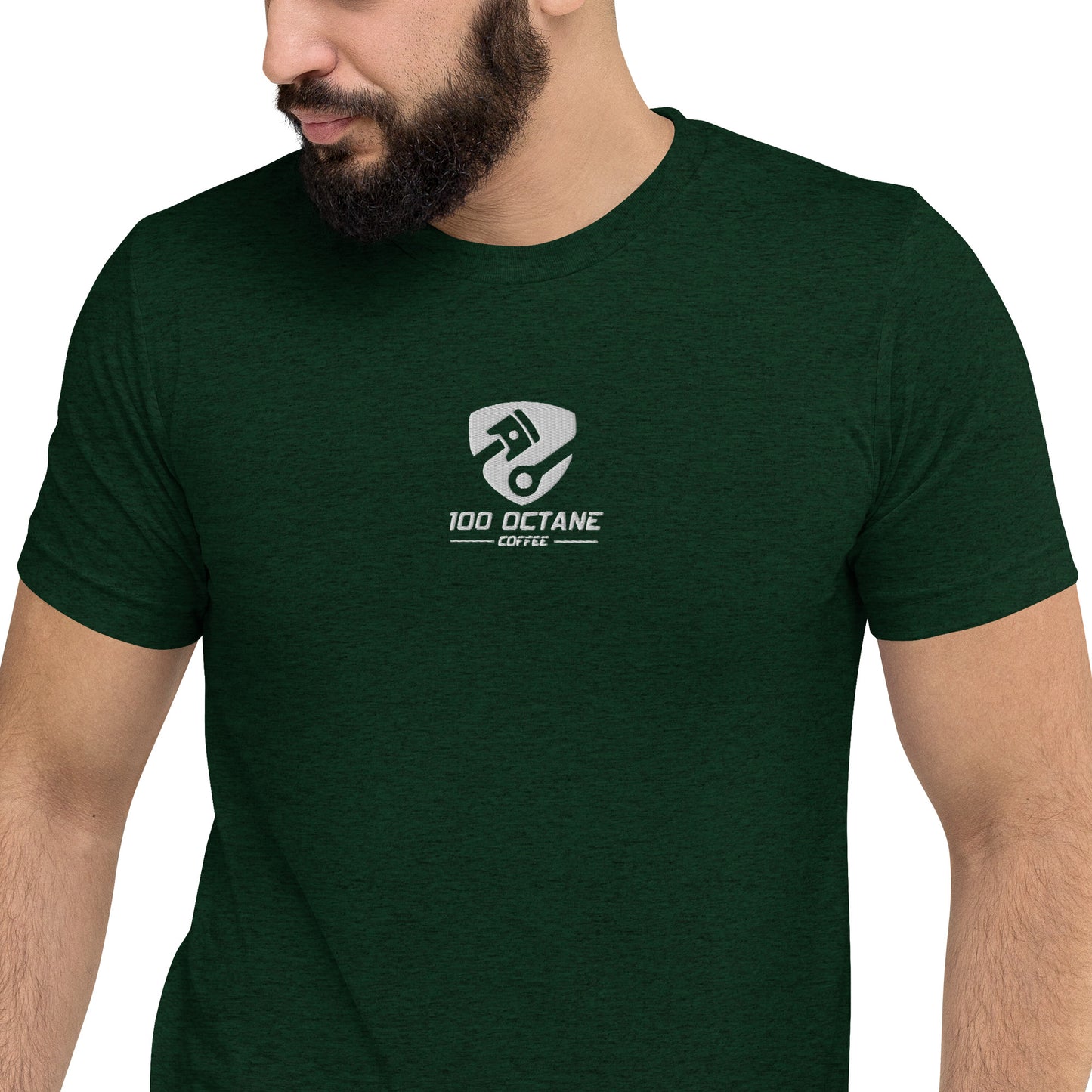 White Embroidery Logo Men Tee