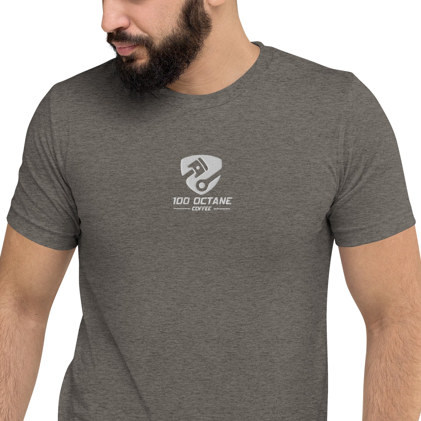White Embroidery Logo Men Tee