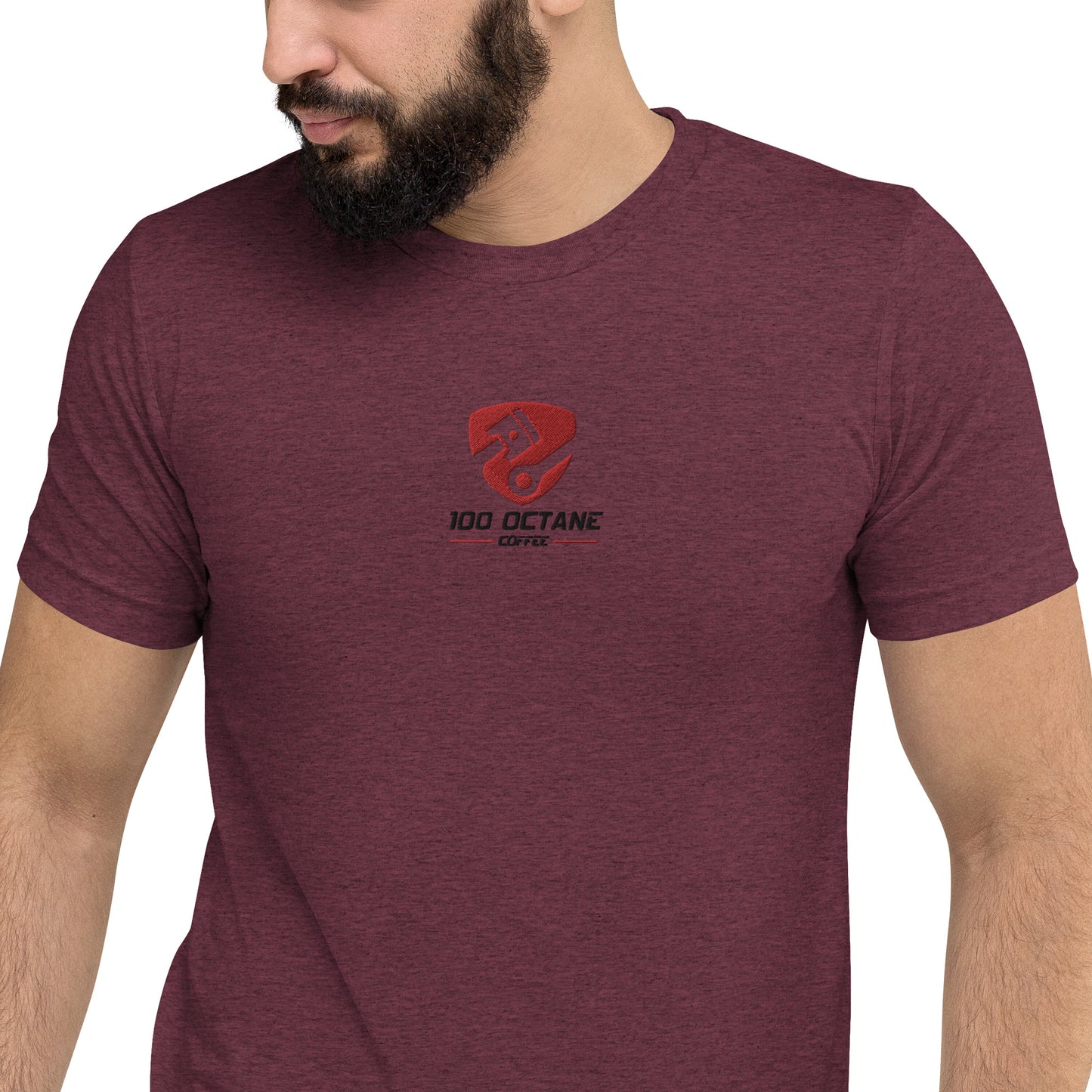 Red &Black Embroidery Logo Men Tee