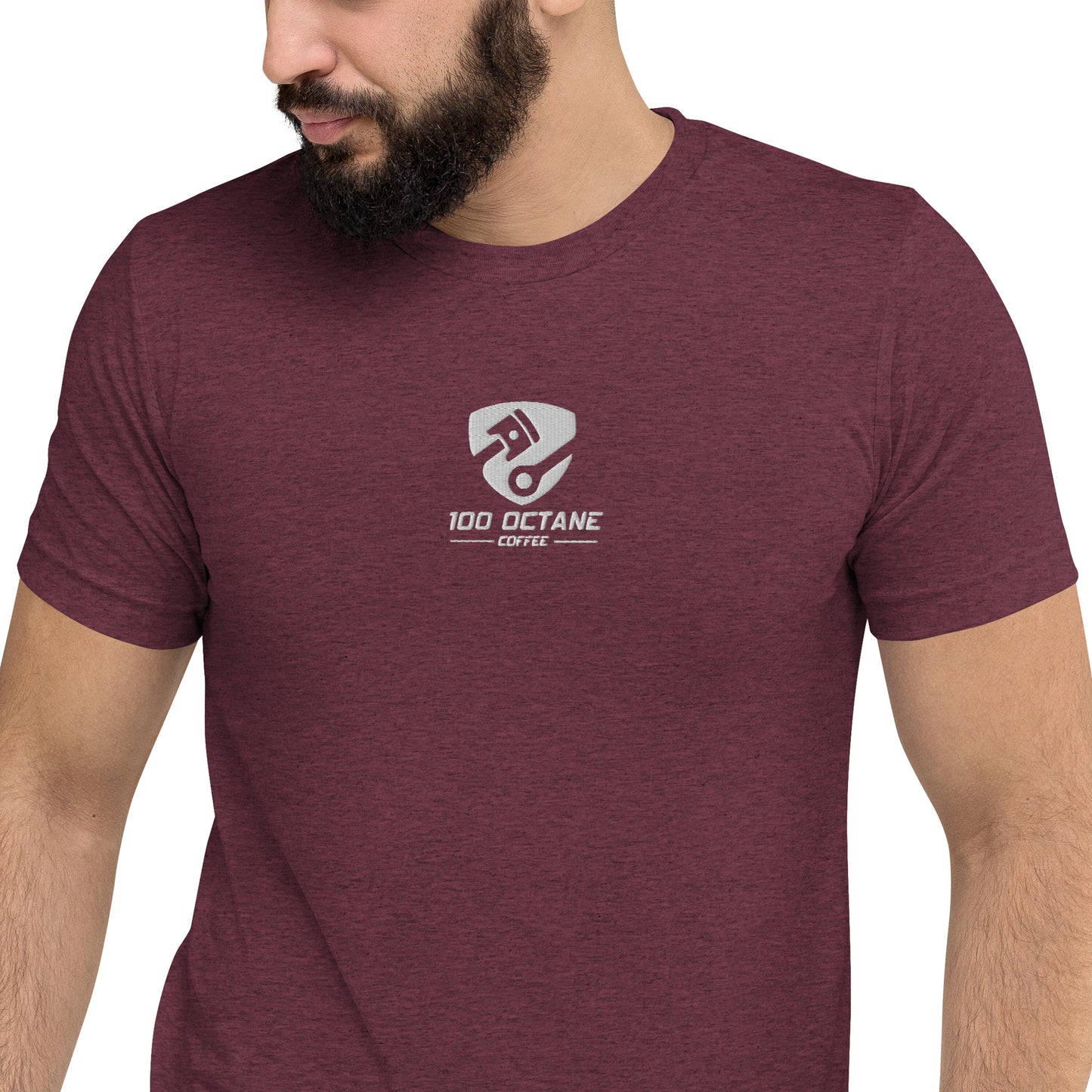 White Embroidery Logo Men Tee