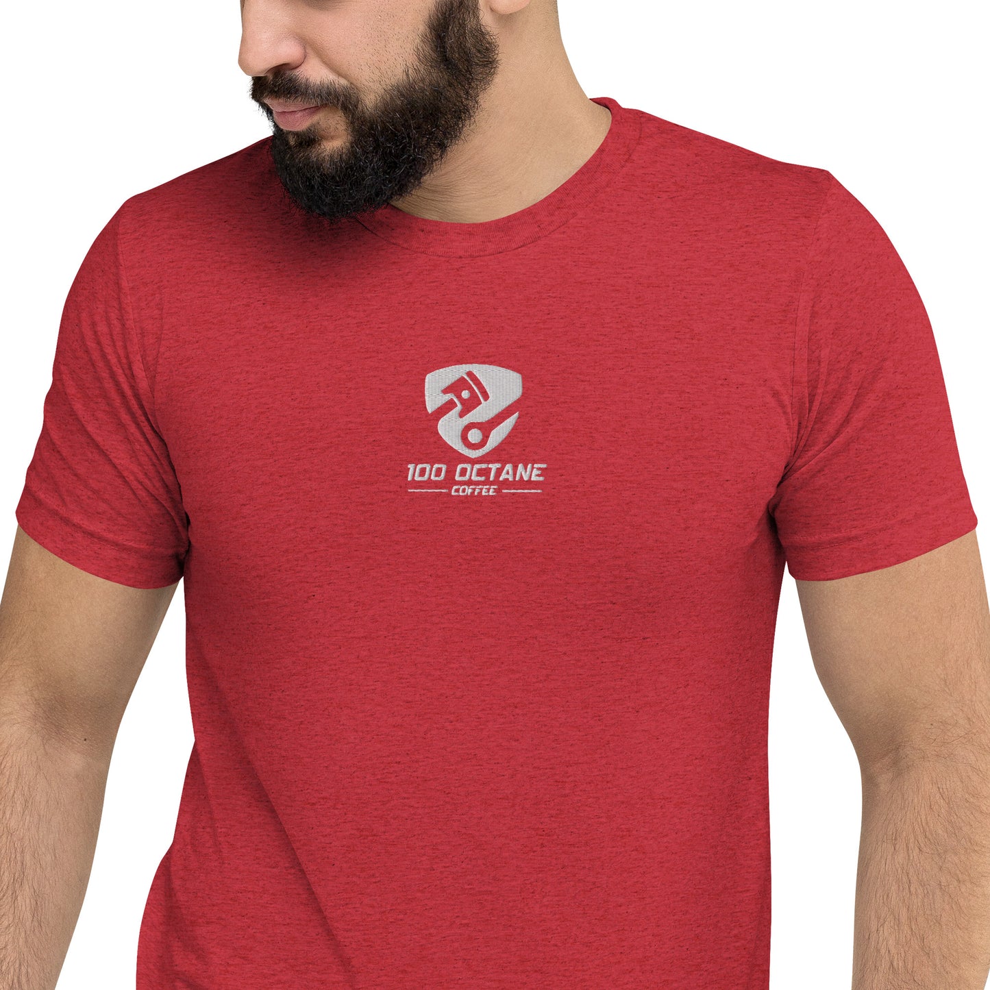 White Embroidery Logo Men Tee
