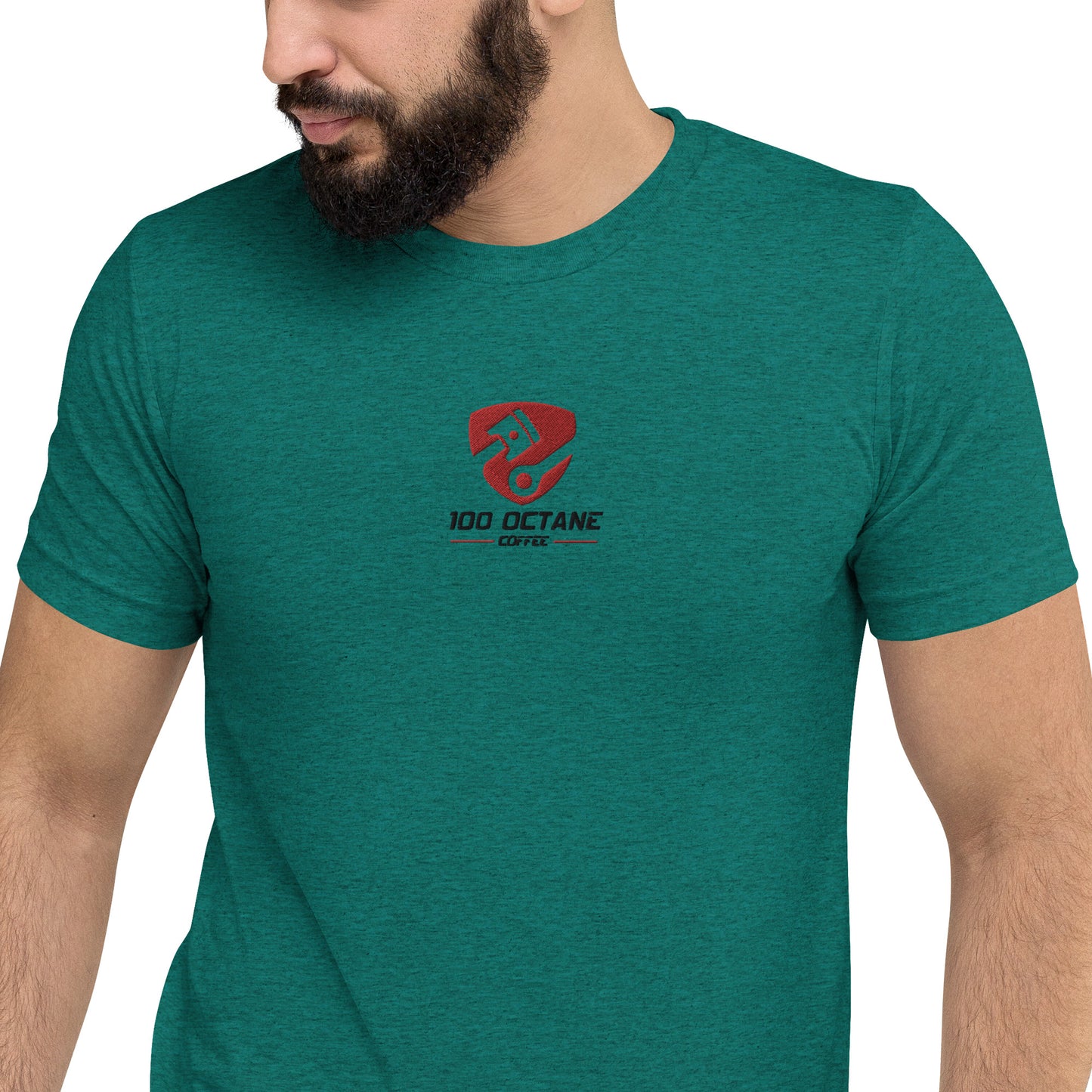 Red &Black Embroidery Logo Men Tee