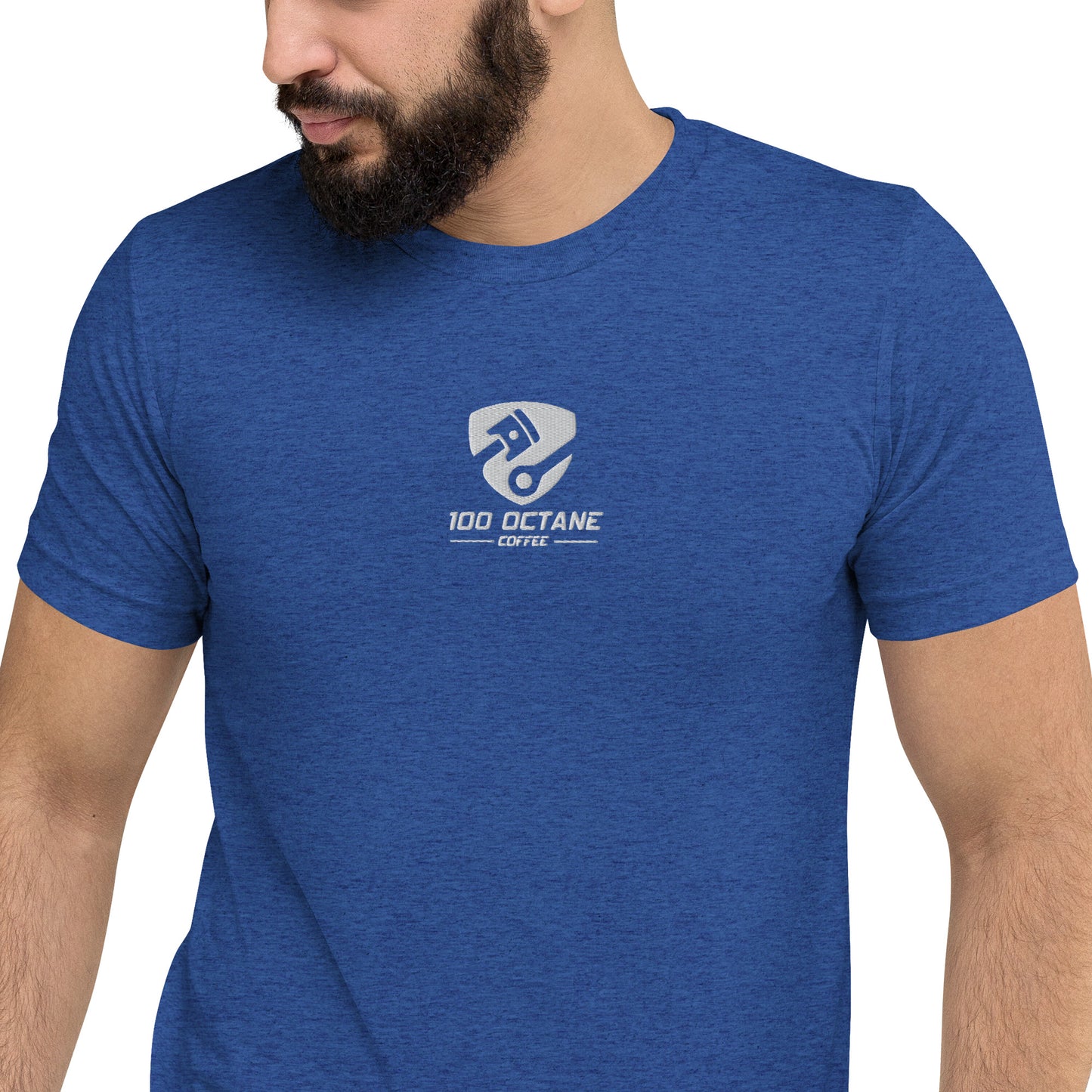 White Embroidery Logo Men Tee