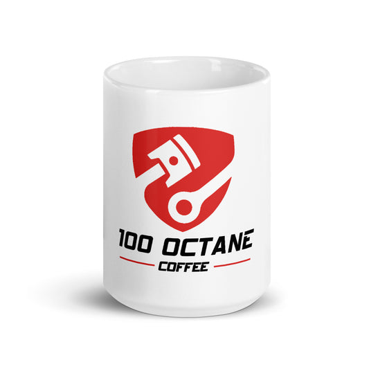 100 Octane Coffee White Glossy Mug