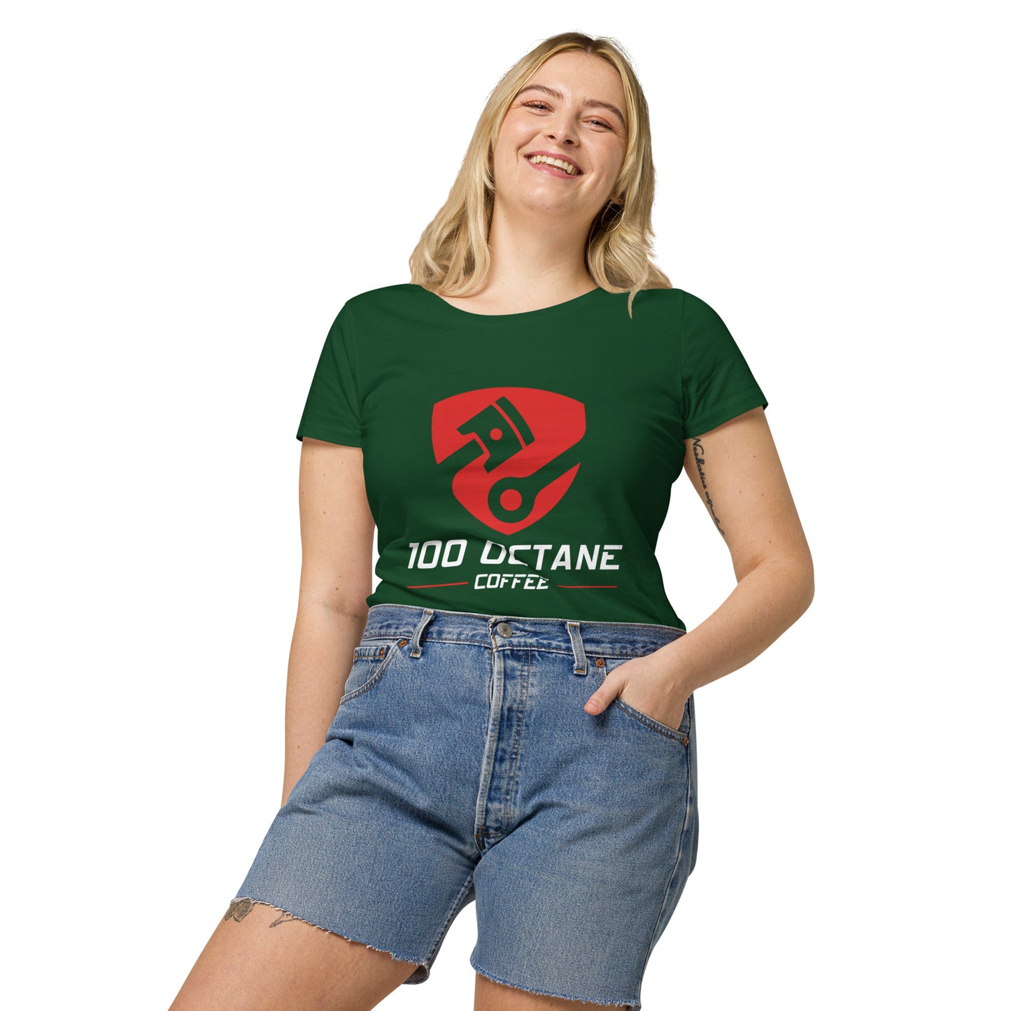 Red & White Logo Women Tee
