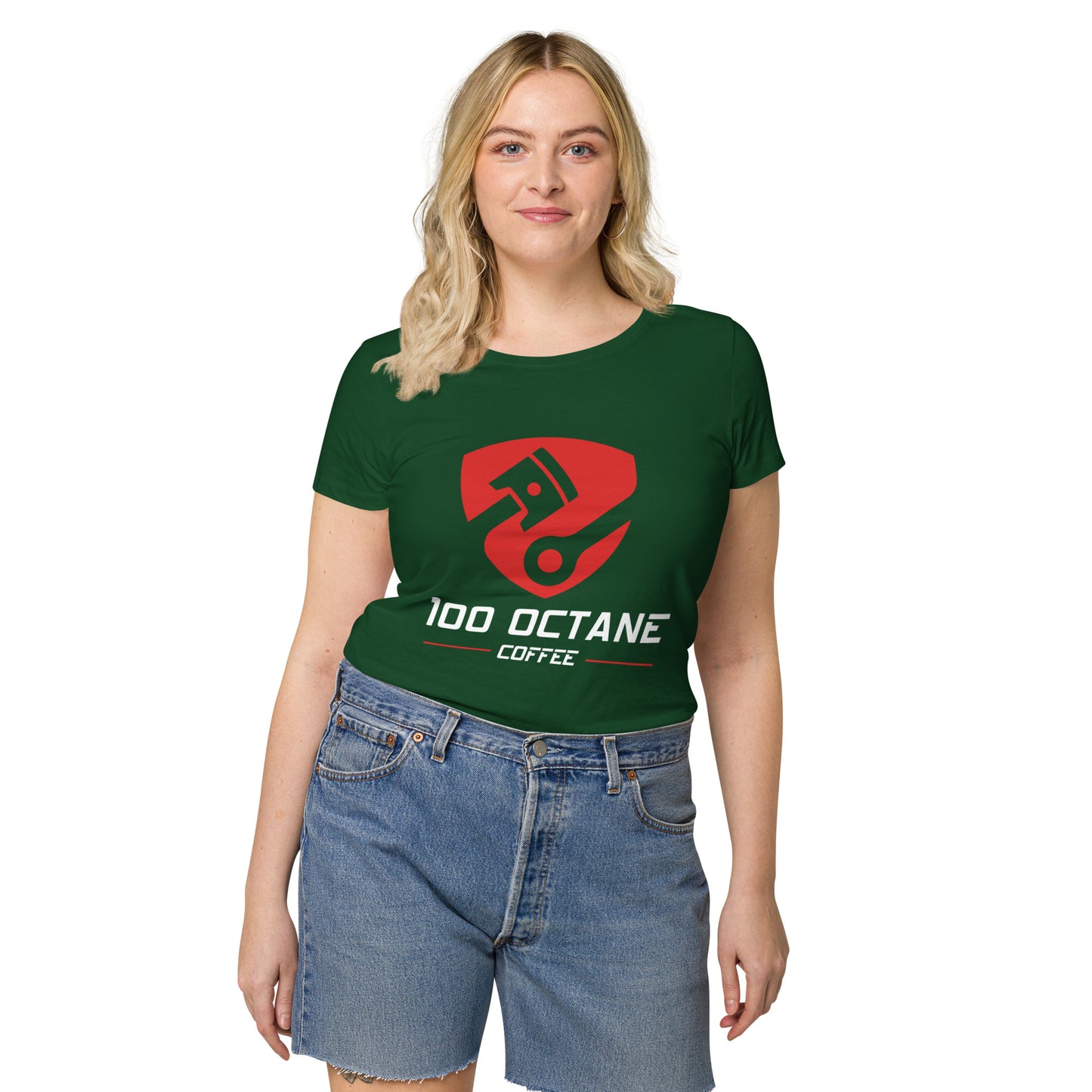Red & White Logo Women Tee