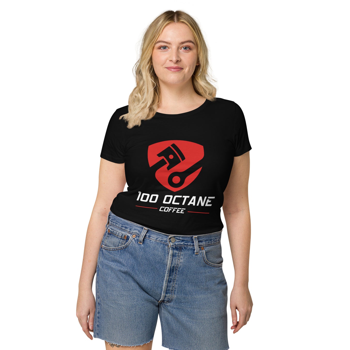 Red & White Logo Women Tee