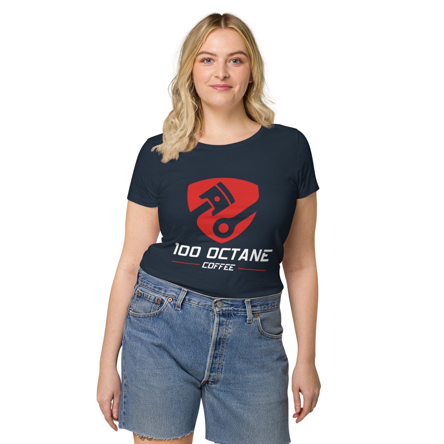 Red & White Logo Women Tee
