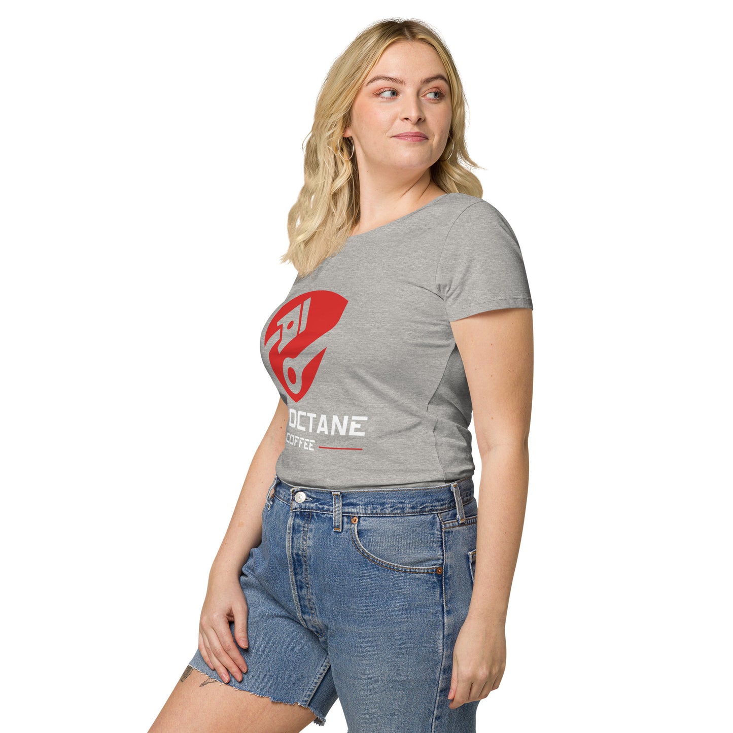 Red & White Logo Women Tee