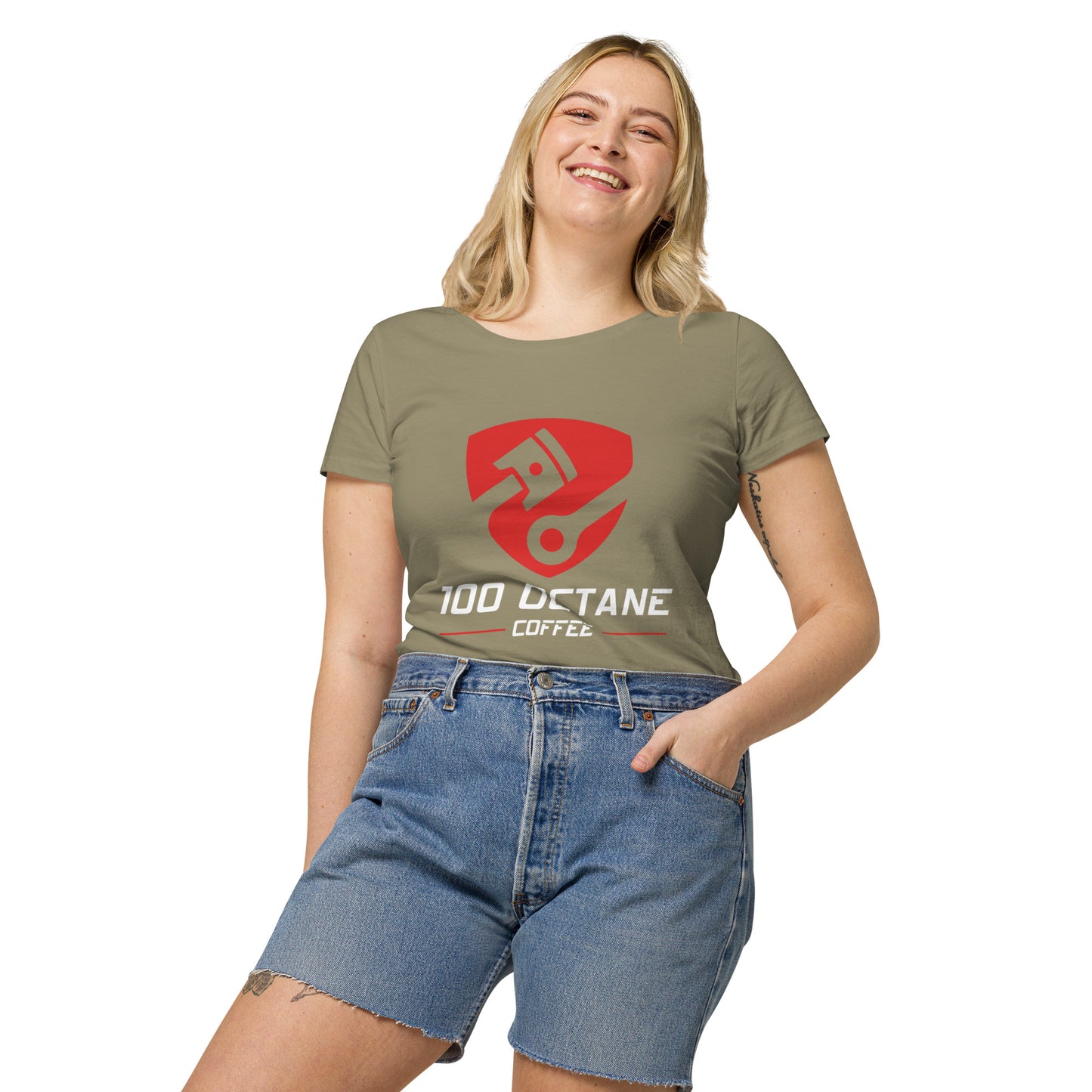 Red & White Logo Women Tee