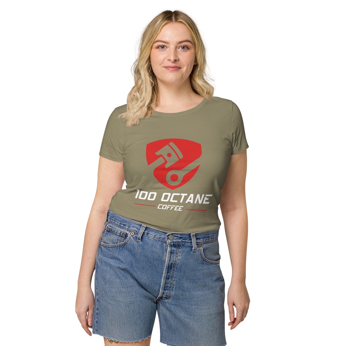 Red & White Logo Women Tee